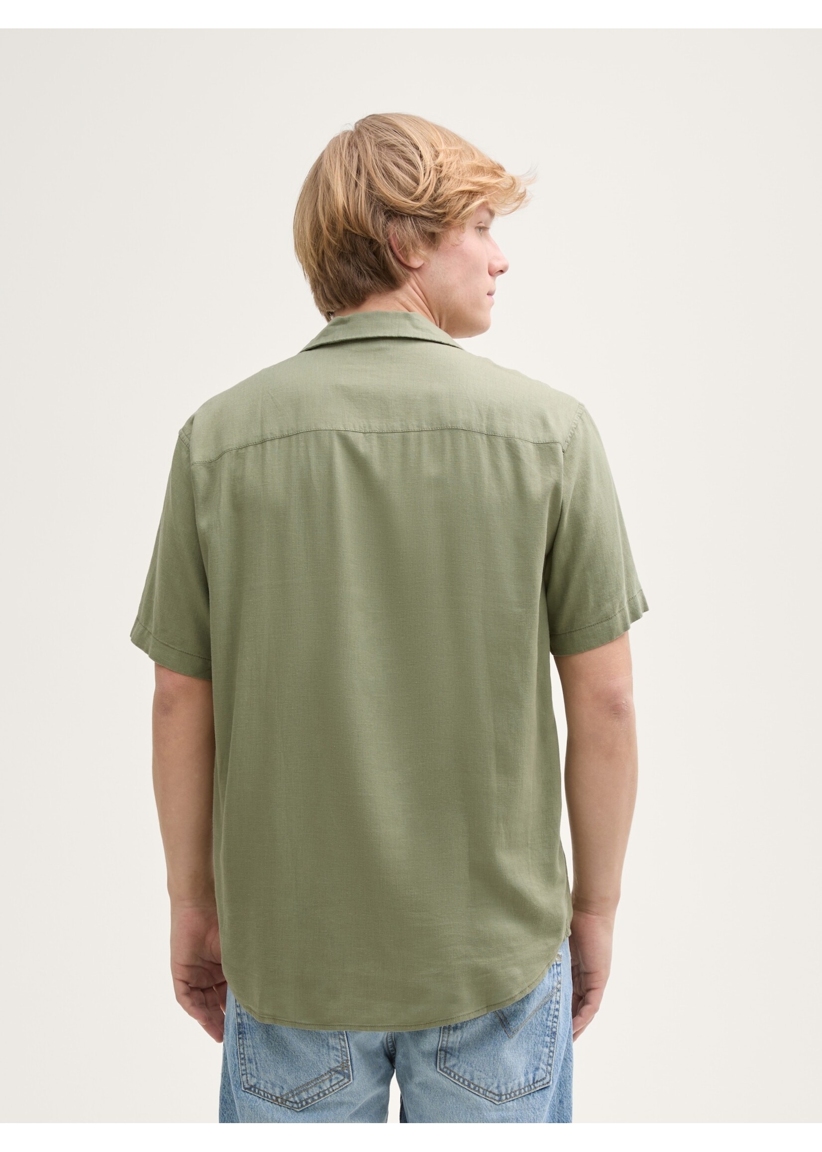 Tom Tailor Tom Tailor Chemise À Manches Courtes En Lin - Tree Moss Green