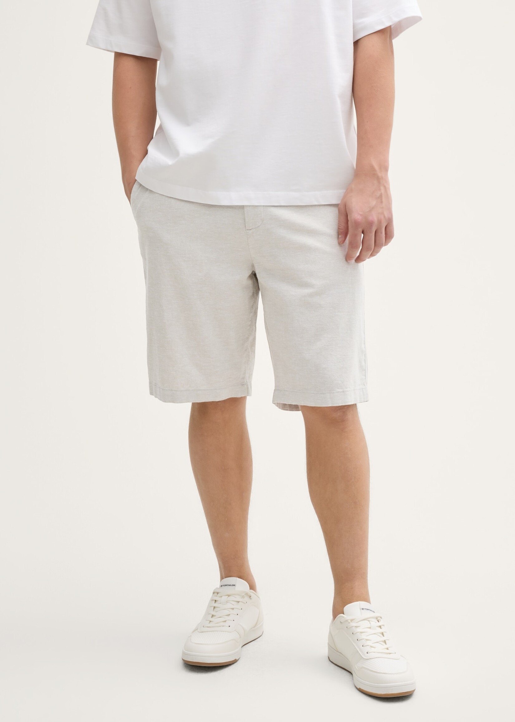 Tom Tailor Tom Tailor Short With Linen Content - Beige Stone