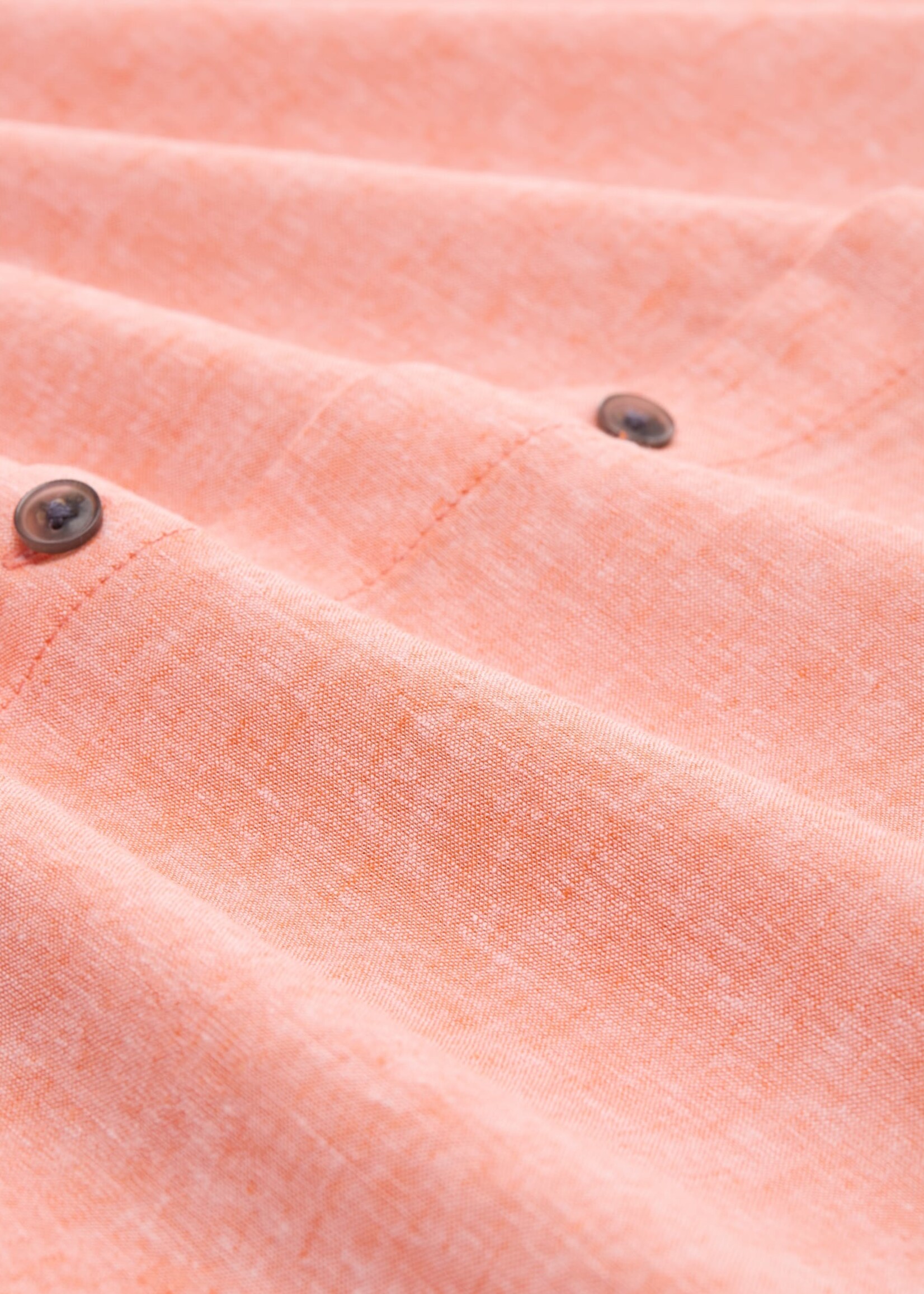 Tom Tailor Tom Tailor Short Sleeve Shirt - Parrot Orange Chambray