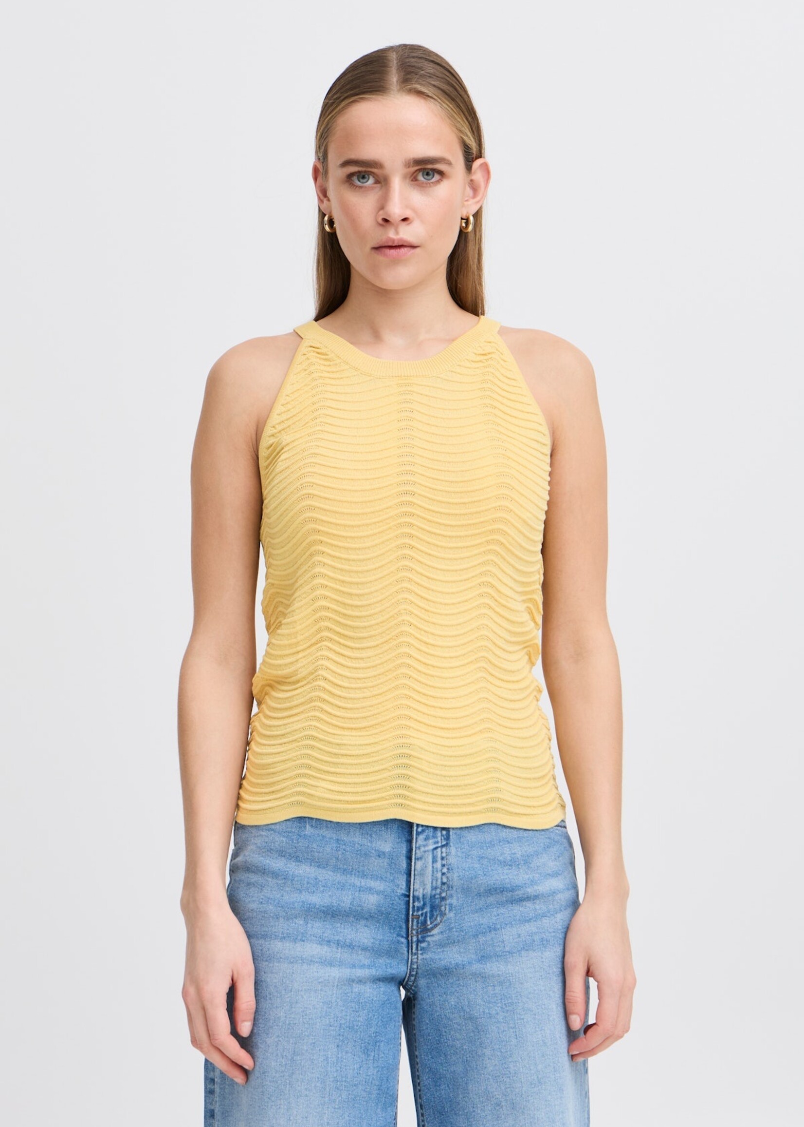 ICHI ICHI IHBrylie Sleeveless Top - Reed Yellow