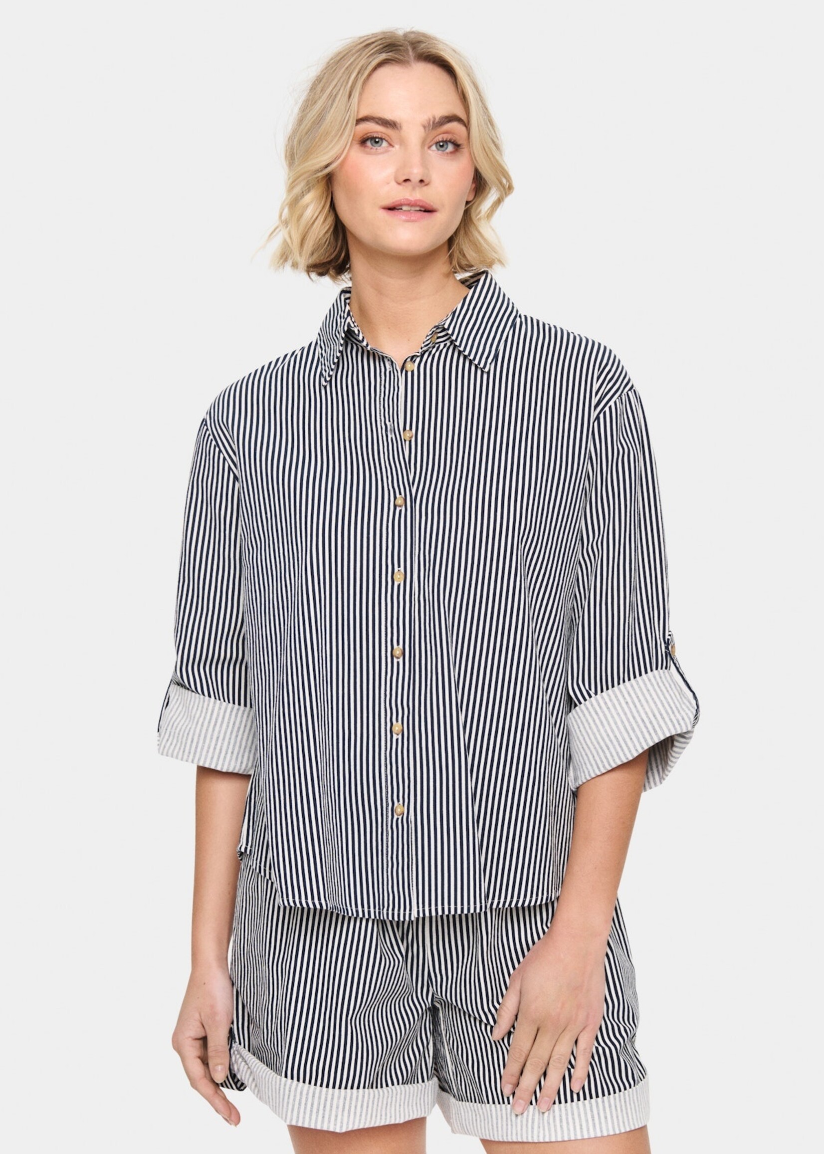 Saint Tropez Saint Tropez Chemise Rayée Zalinda - Ice Nightsky Strip