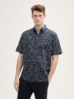 Tom Tailor Tom Tailor Short Sleeve Shirt - Navy Flower Design