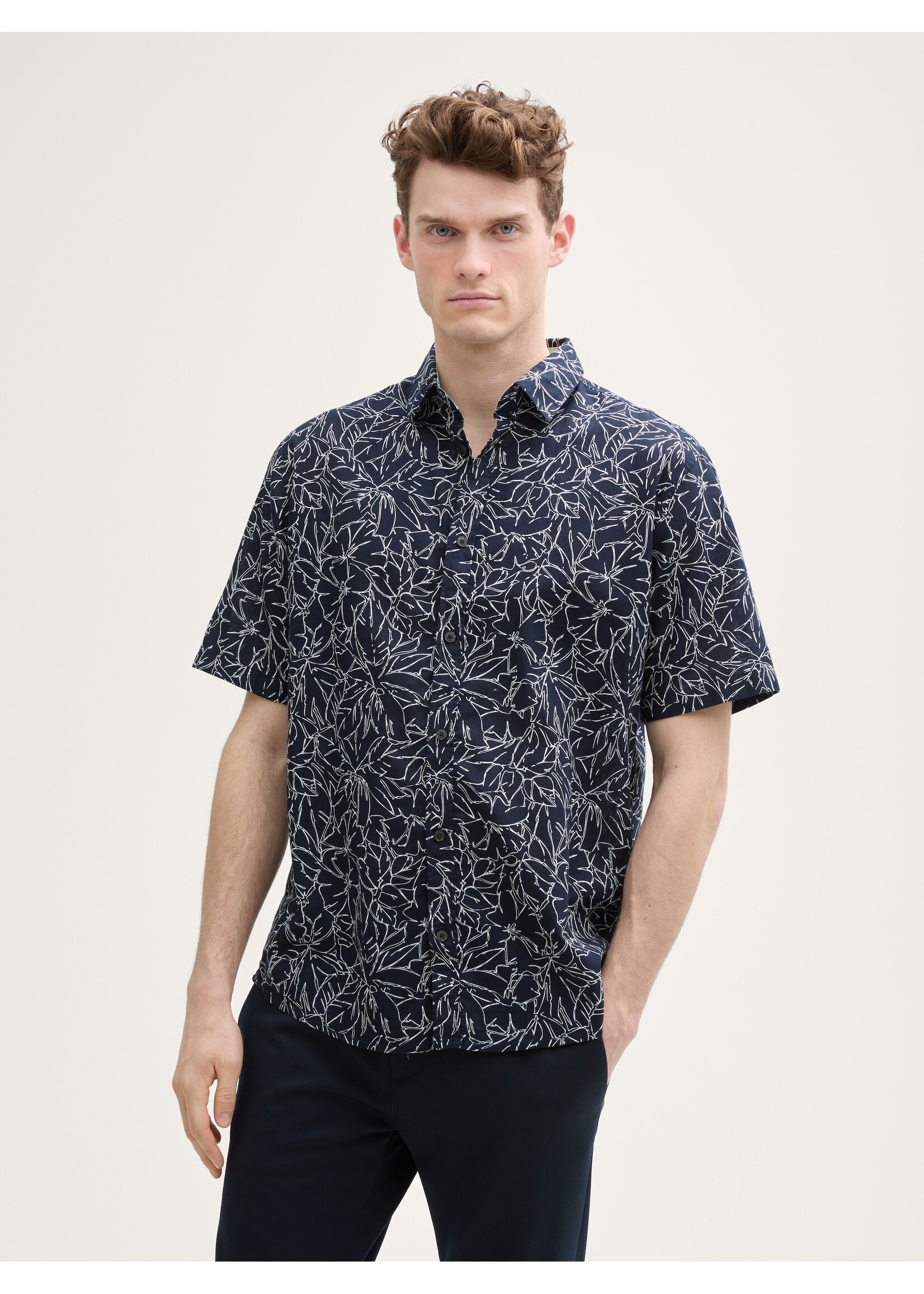 Tom Tailor Tom Tailor Chemise À Manches Courtes - Navy Flower Design