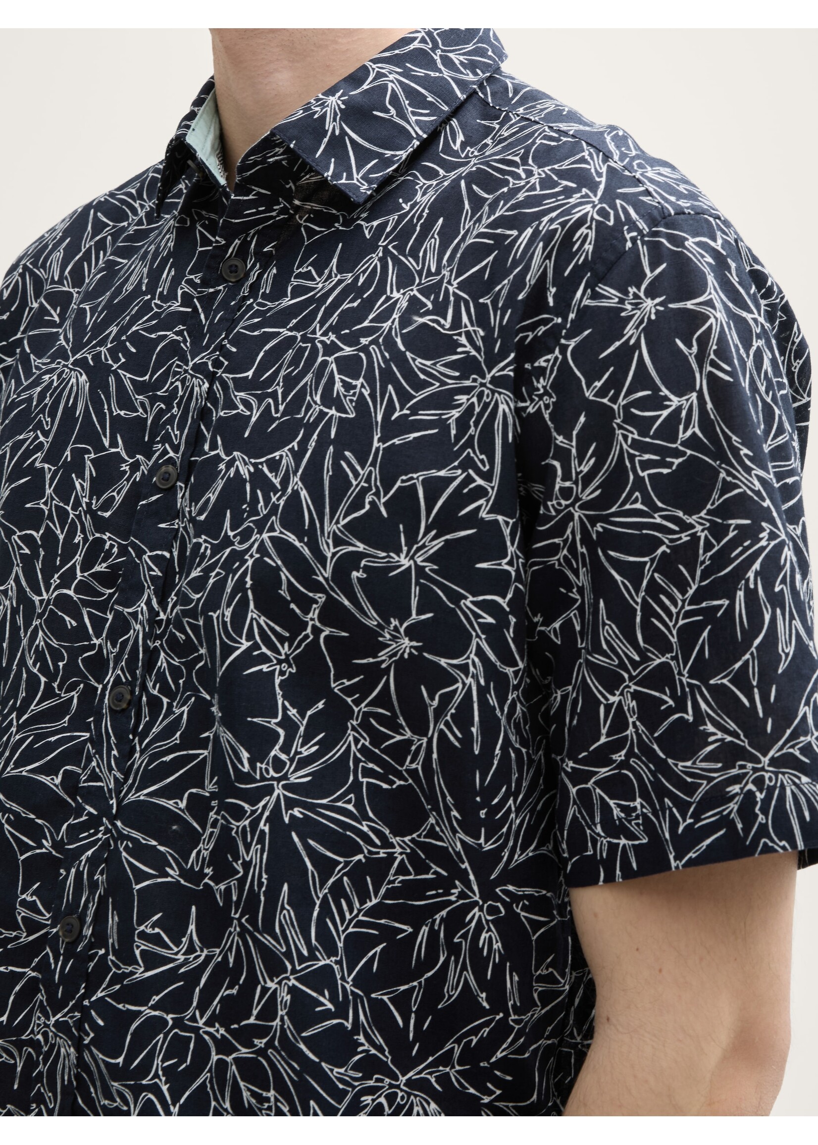 Tom Tailor Tom Tailor Chemise À Manches Courtes - Navy Flower Design