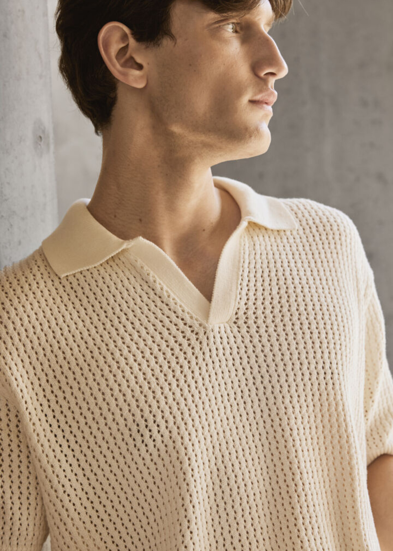 Casual Friday Casual Friday Polo Easton SS Knit - Egret