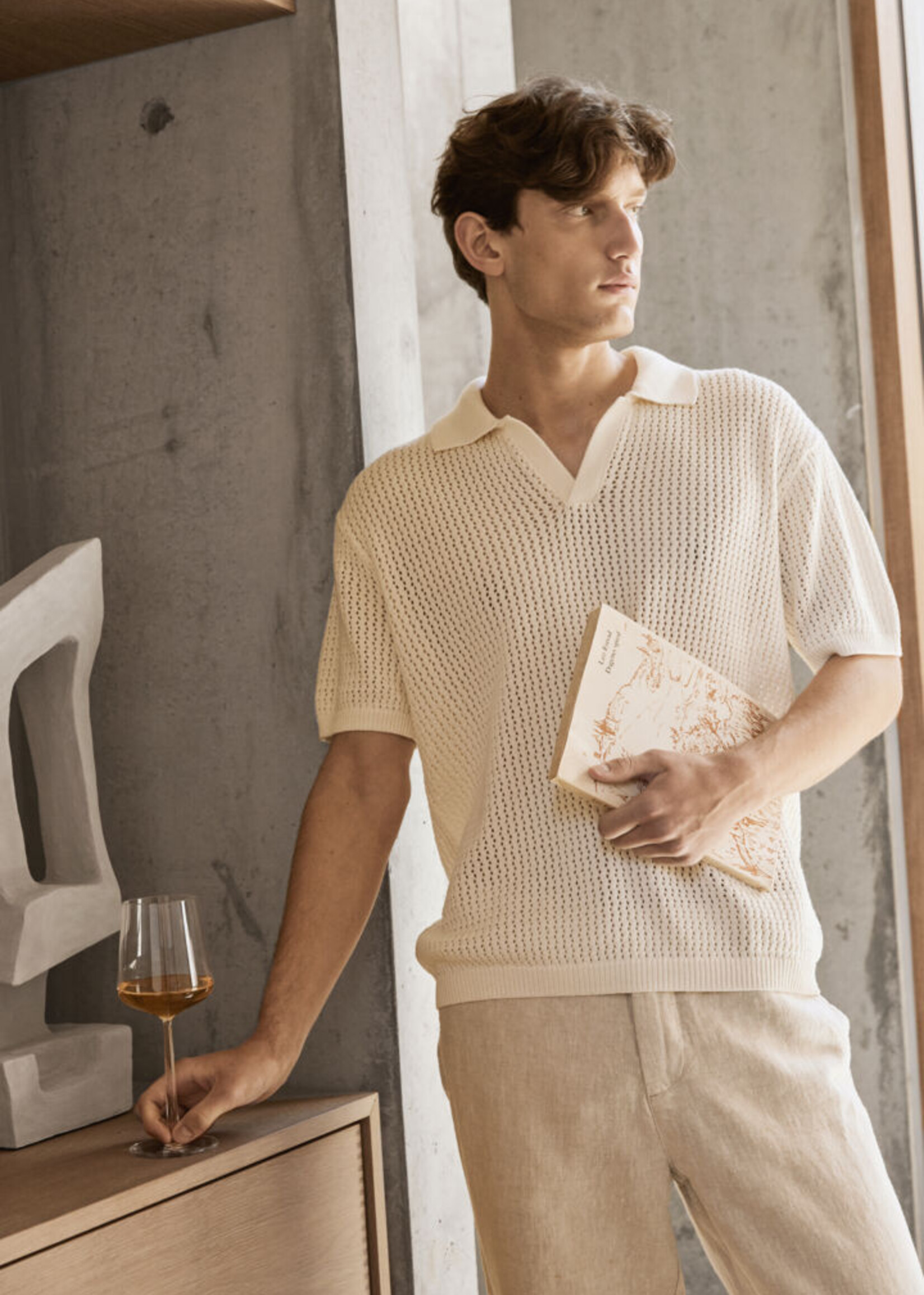 Casual Friday Casual Friday Polo Easton SS Knit - Egret