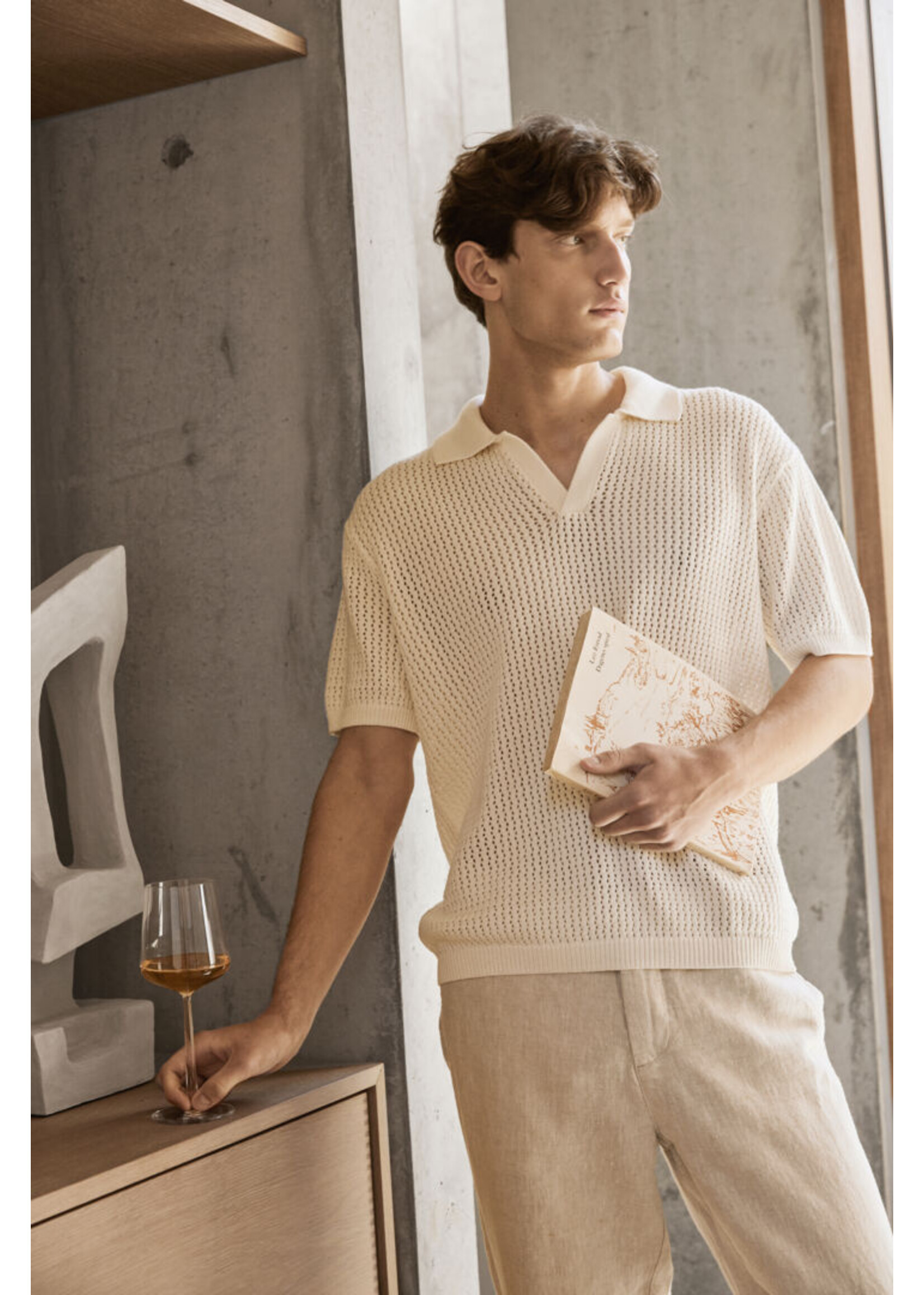 Casual Friday Casual Friday Easton SS Polo Knit - Egret