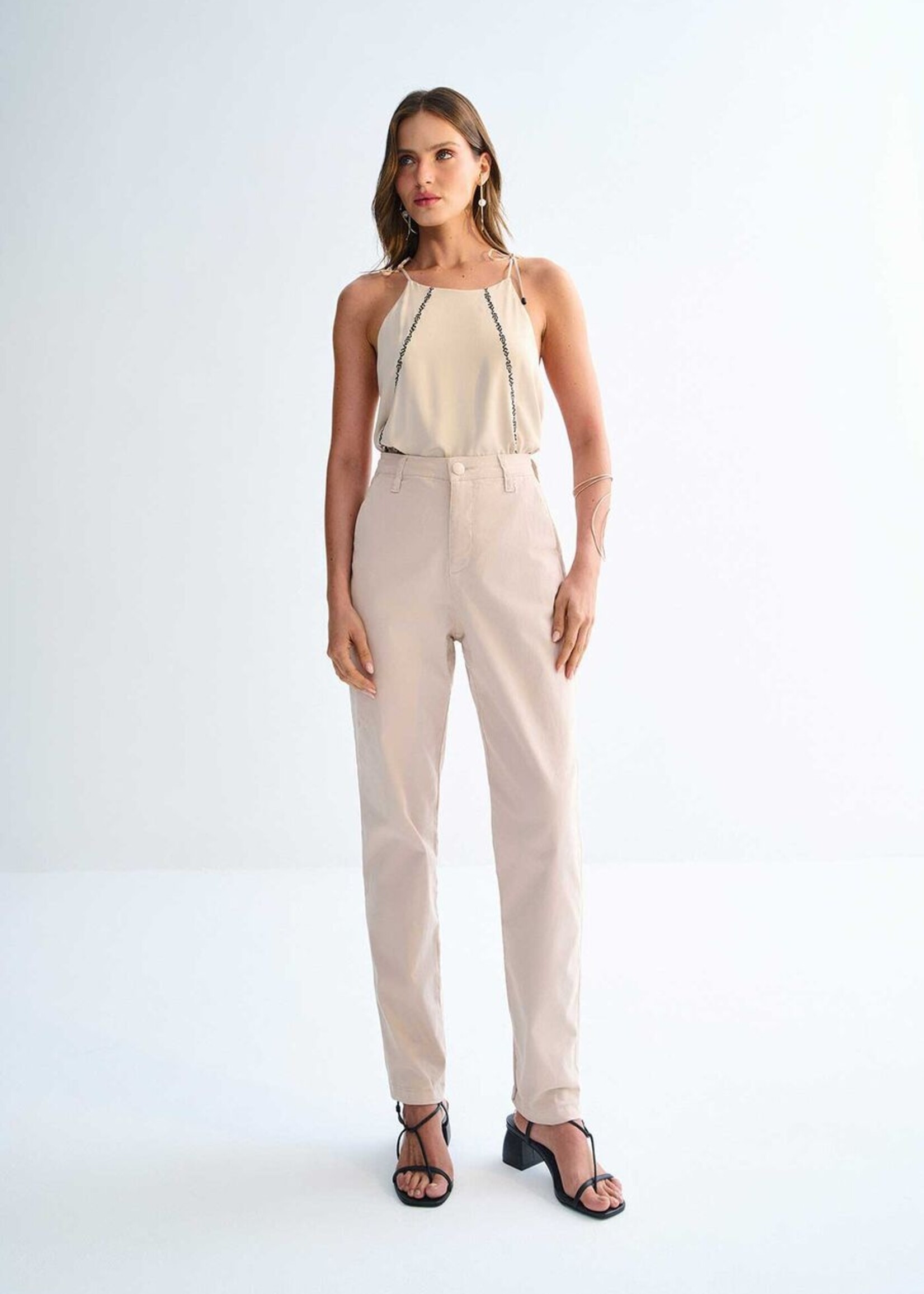 Lez A Lez Lez A Lez High Waist Trousers W/Elasticity - Beige