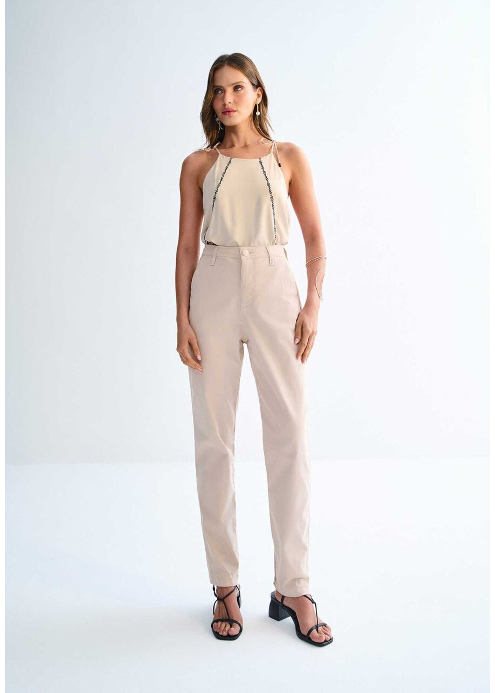 Lez A Lez Lez A Lez High Waist Trousers W/Elasticity - Beige