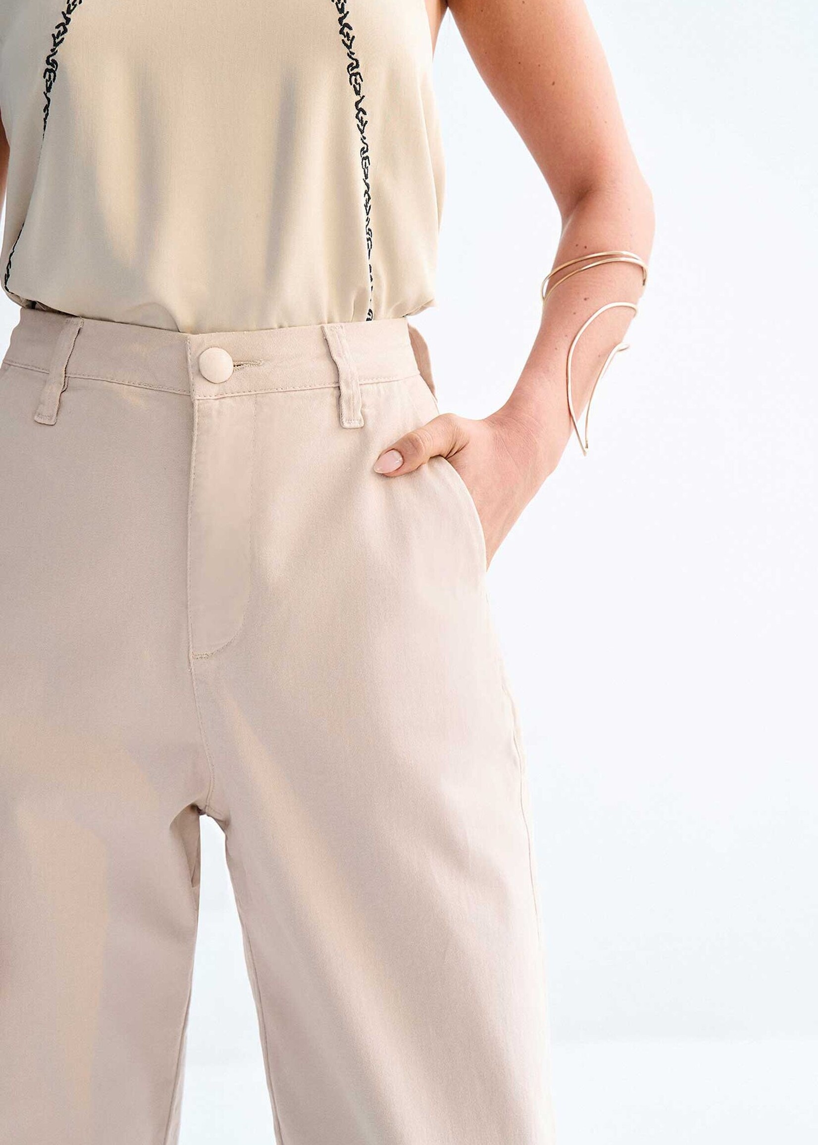 Lez A Lez Lez A Lez High Waist Trousers W/Elasticity - Beige