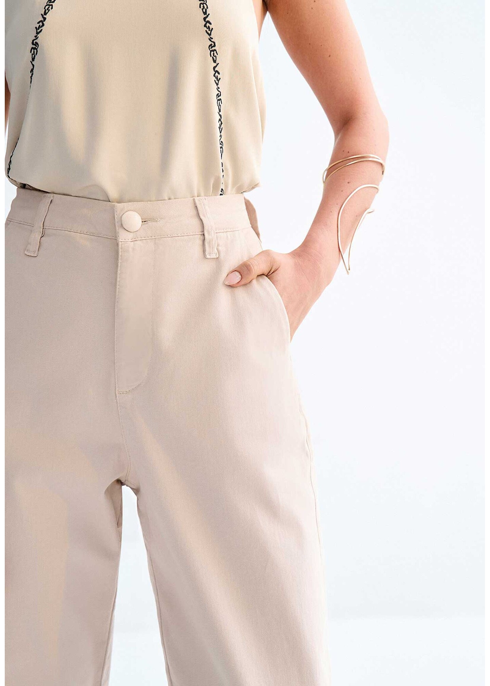 Lez A Lez Lez A Lez Pantalon Taille Haute Avec Élasticité - Beige