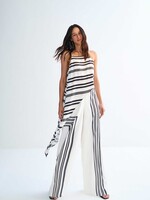 Lez A Lez Lez A Lez Asymmetrical Striped Blouse - Angora Cream