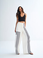Lez A Lez Lez A Lez Printed Wide Leg Trousers - Angora Cream
