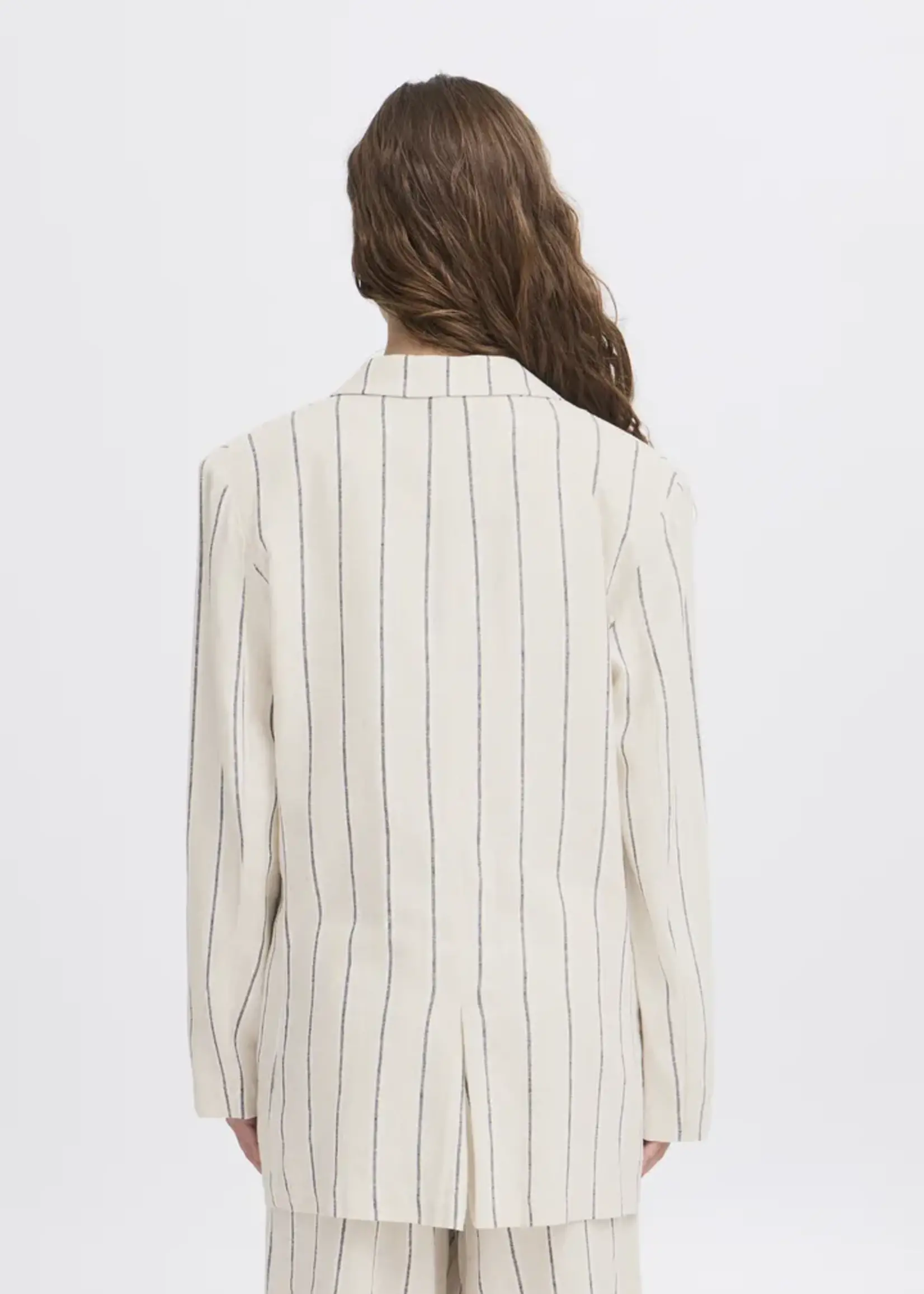 ICHI ICHI Blazer IHLinnio - Natural Ecru Strip
