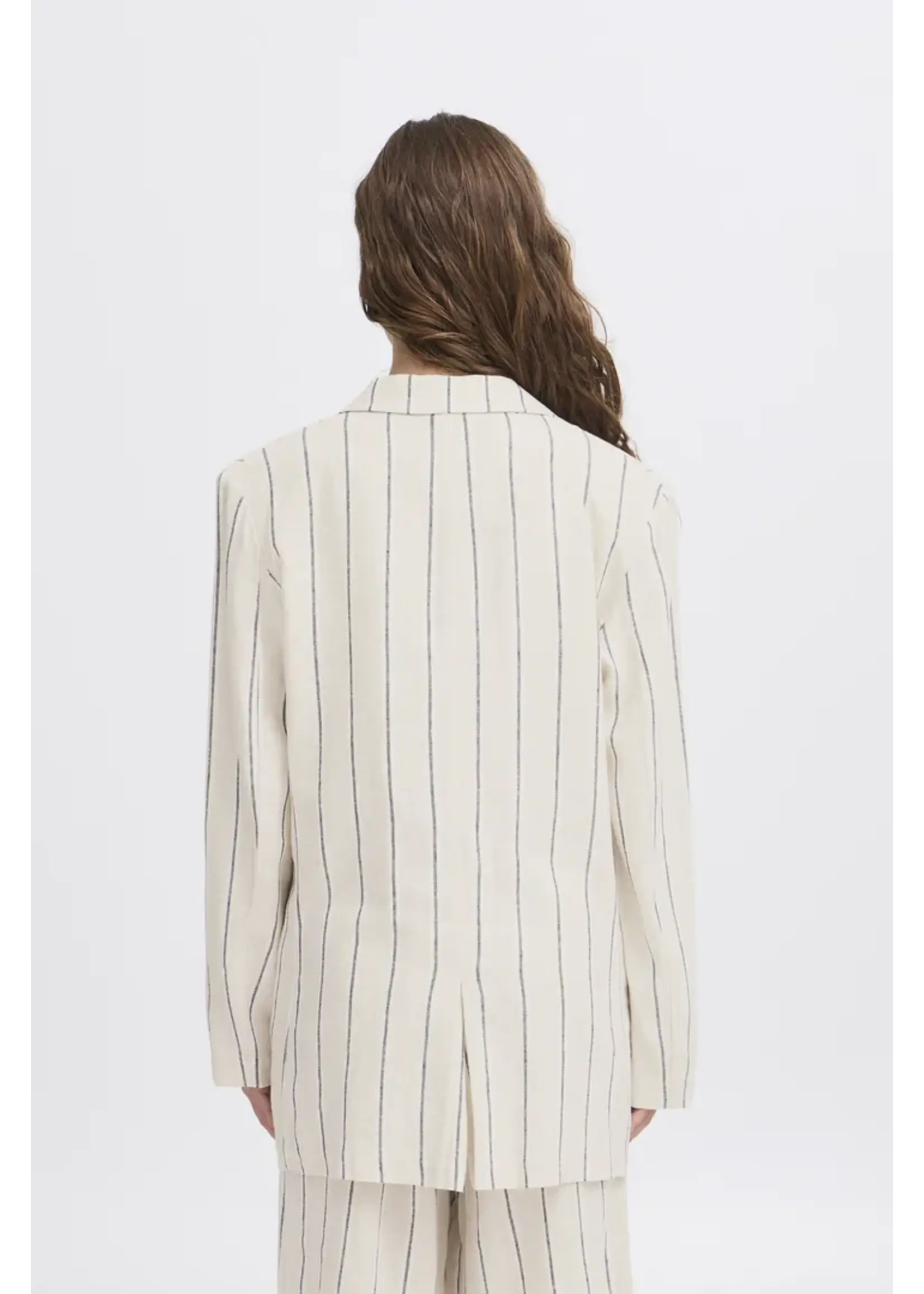 ICHI ICHI Blazer IHLinnio - Natural Ecru Strip