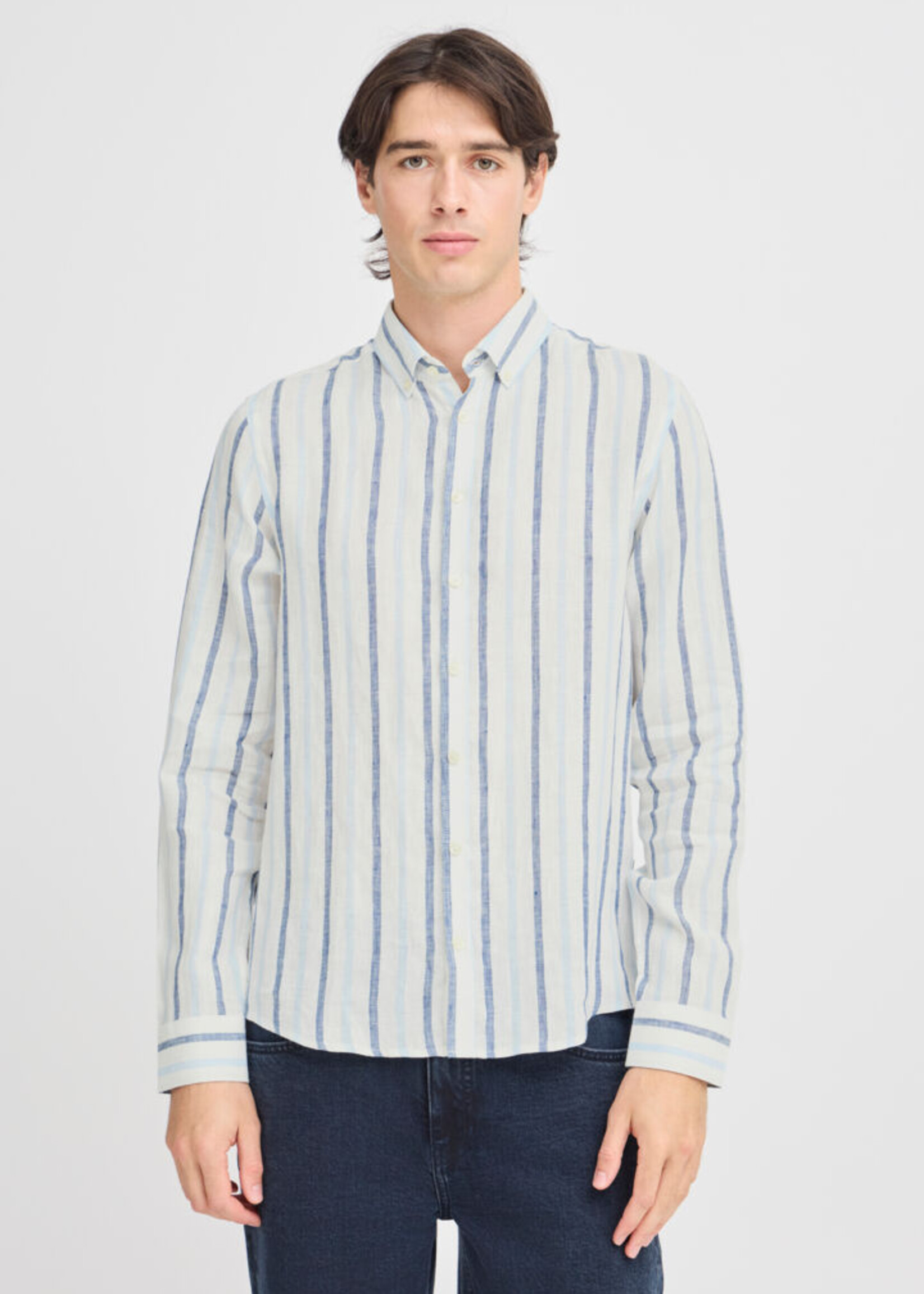 Casual Friday Casual Friday Dylan LS Striped Shirt - Estate Blue