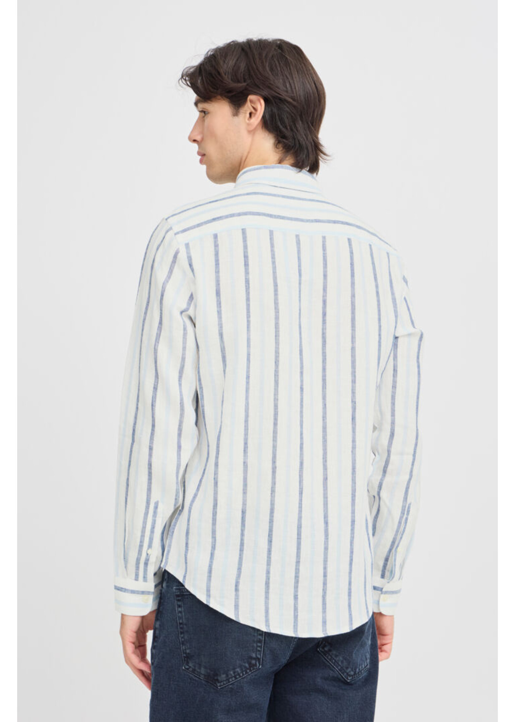 Casual Friday Casual Friday Dylan LS Striped Shirt - Estate Blue