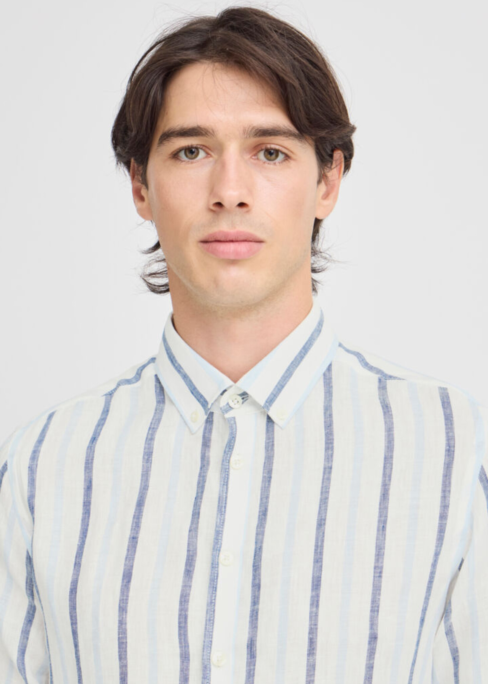 Casual Friday Casual Friday Dylan LS Striped Shirt - Estate Blue