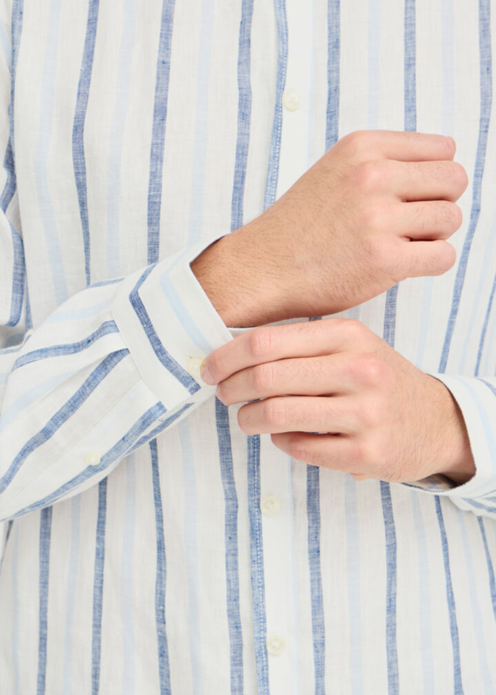 Casual Friday Casual Friday Dylan LS Striped Shirt - Estate Blue
