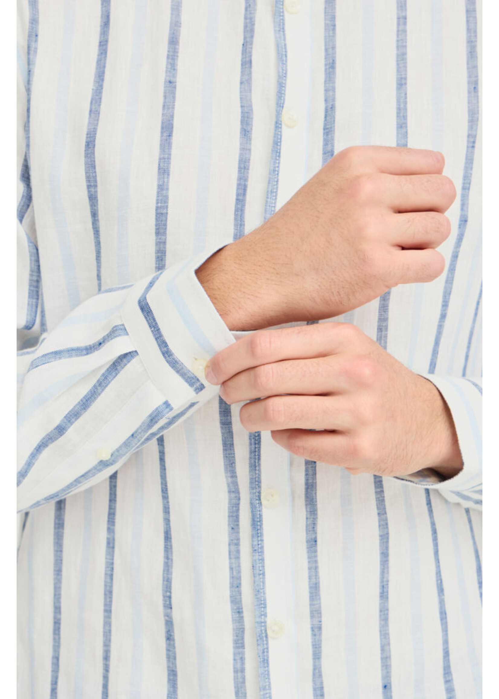 Casual Friday Casual Friday Dylan LS Striped Shirt - Estate Blue