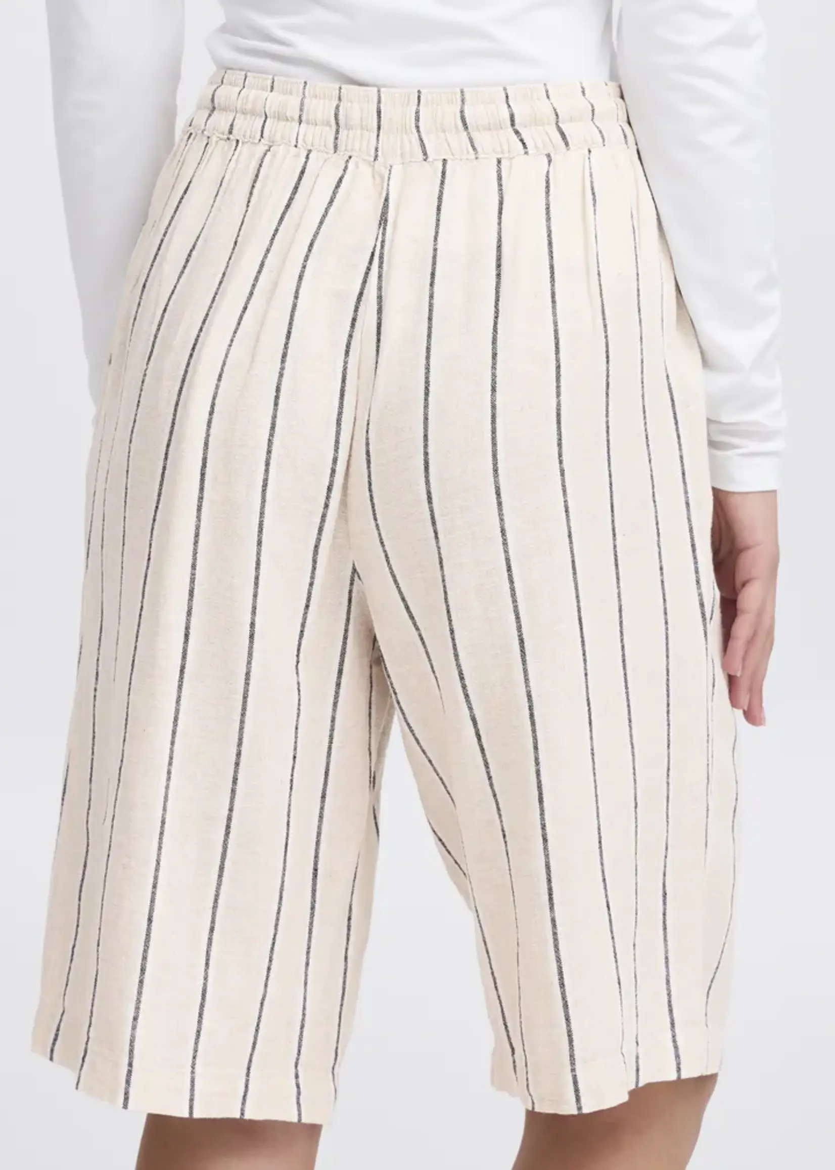 ICHI ICHI IHLinno Shorts - Natural Ecru Strip