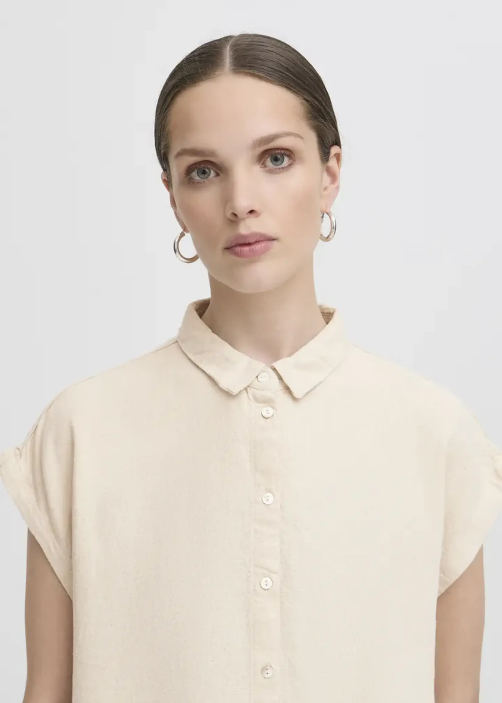 ICHI ICHI IHLinno Shirt - Natural Ecru