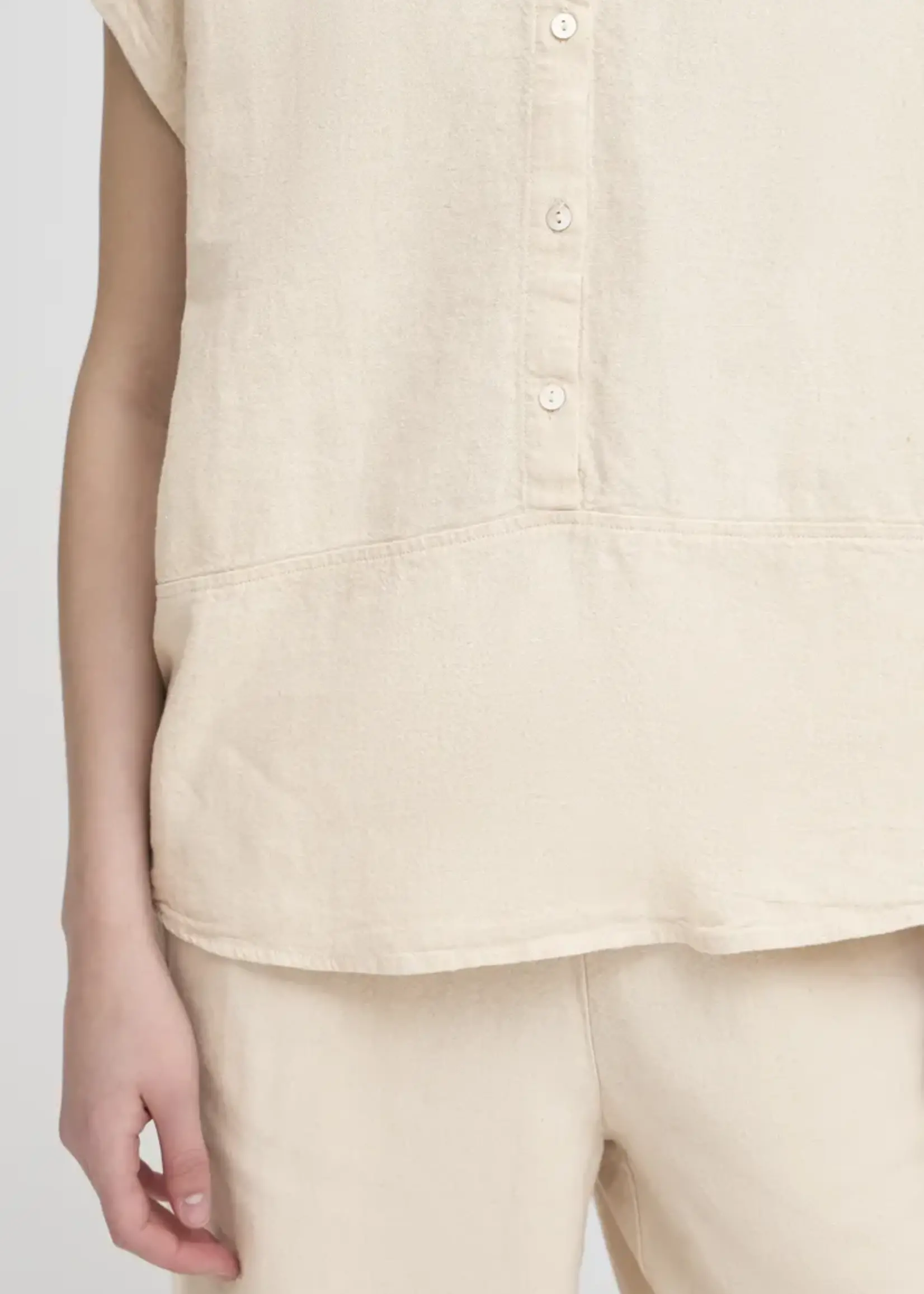 ICHI ICHI IHLinno Shirt - Natural Ecru