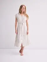 ICHI ICHI IHLinno Dress - Natural Ecru Strip