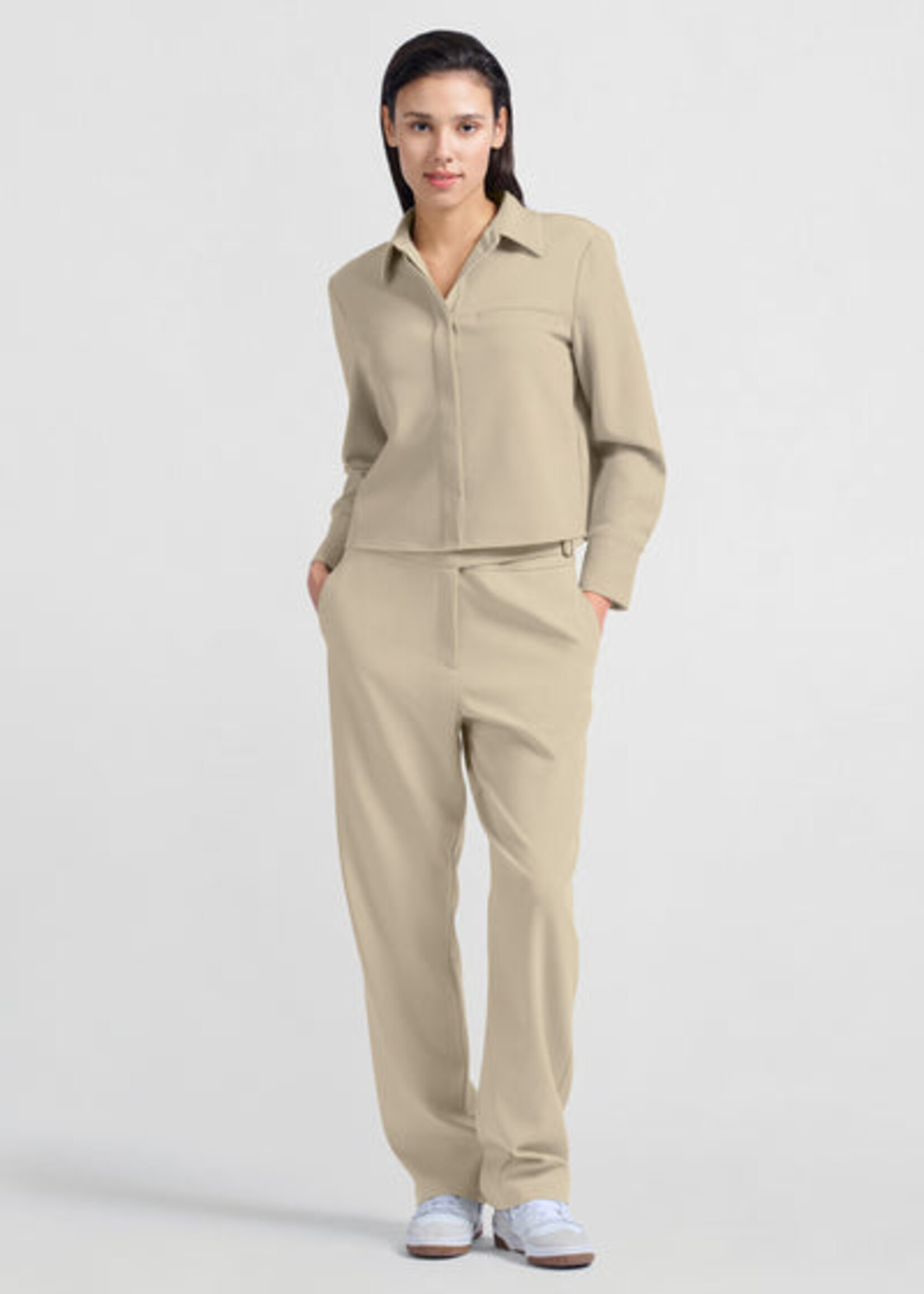 Yaya Women YAYA Chemise Courte Avec Poche - Safari