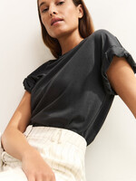 Yaya Women YAYA T-Shirt W/Roll-Up - Washed Black