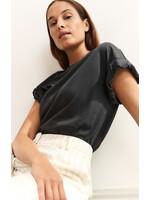Yaya Women YAYA T-Shirt Avec Enroulement - Washed Black