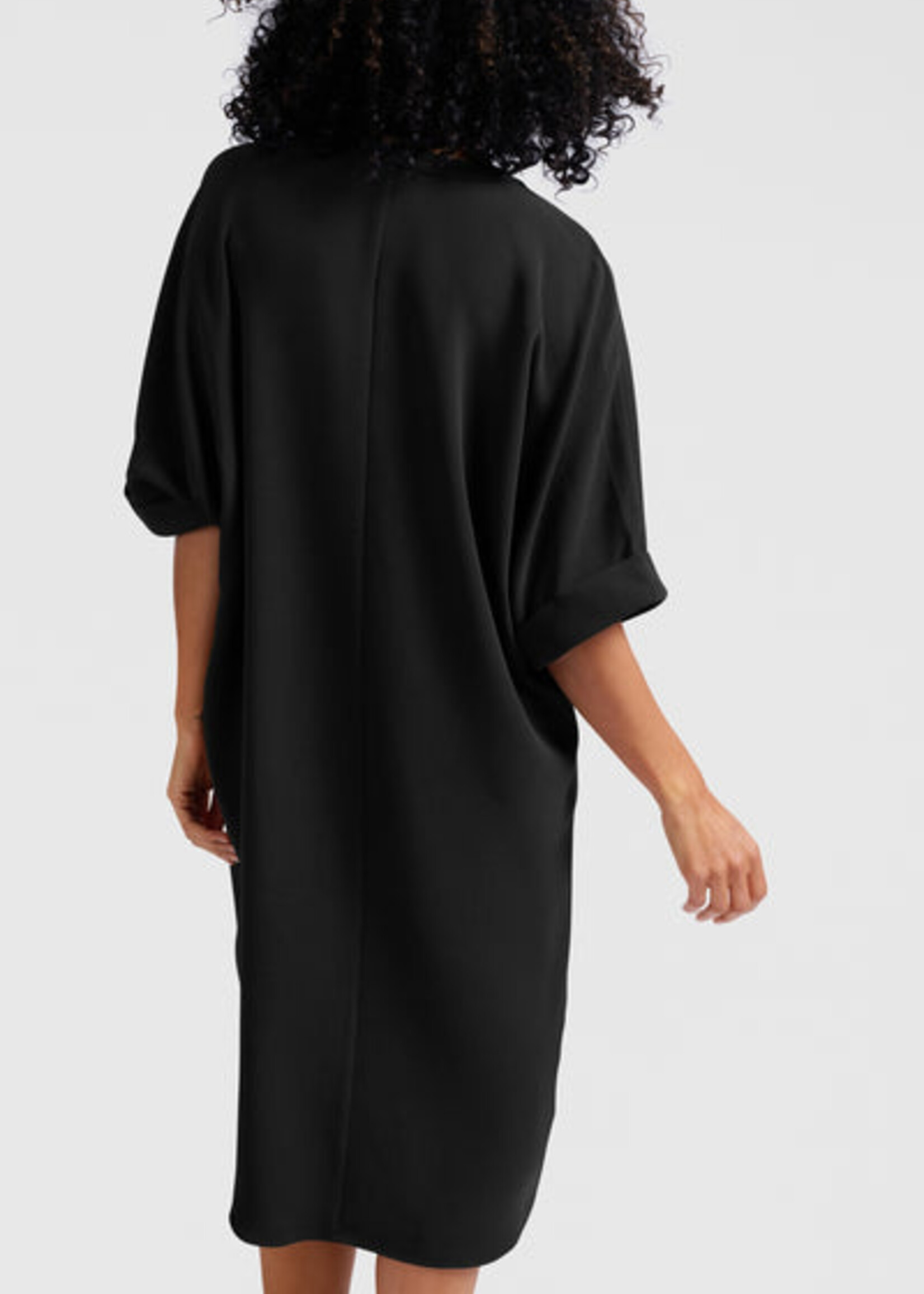 Yaya Women YAYA Folded Short Sleeve Dress - Washed Black