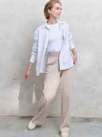 Yaya Women YAYA Woven Cheked Wide Leg Trousers - Feather Grey
