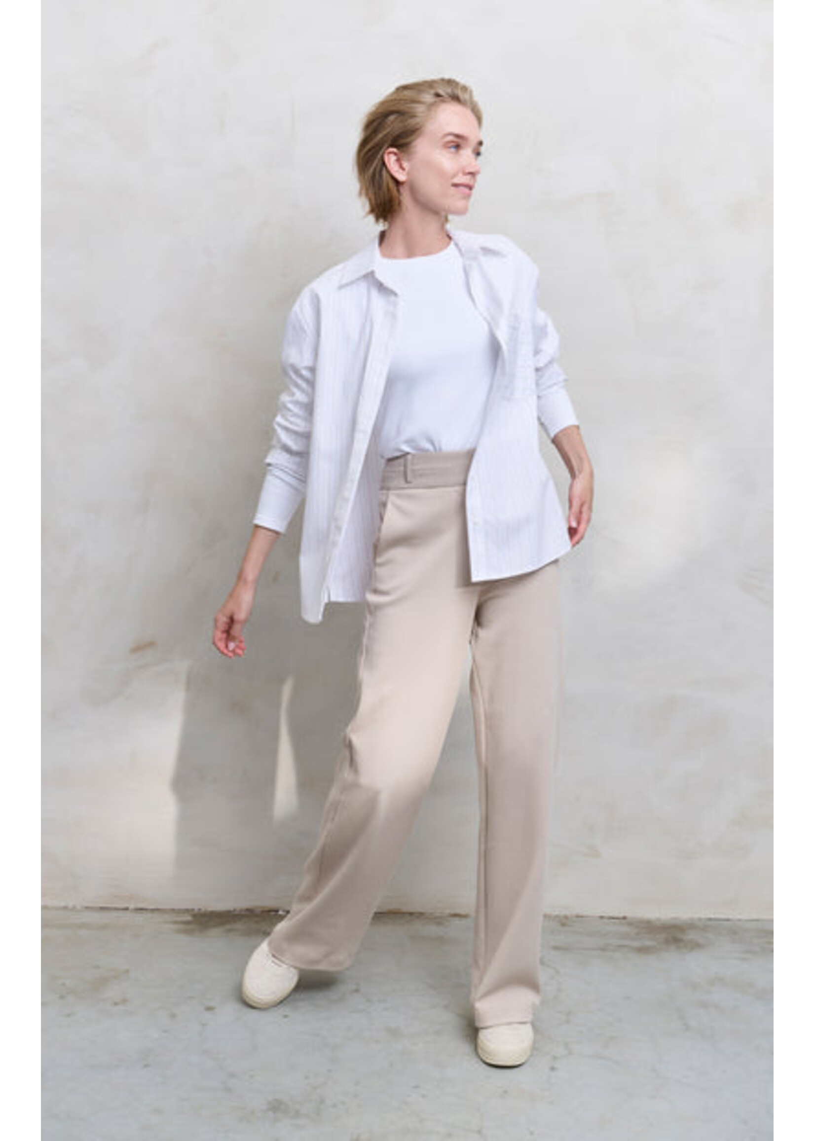 Yaya Women YAYA Pantalon Large À Carreaux Tissés - Feather Grey