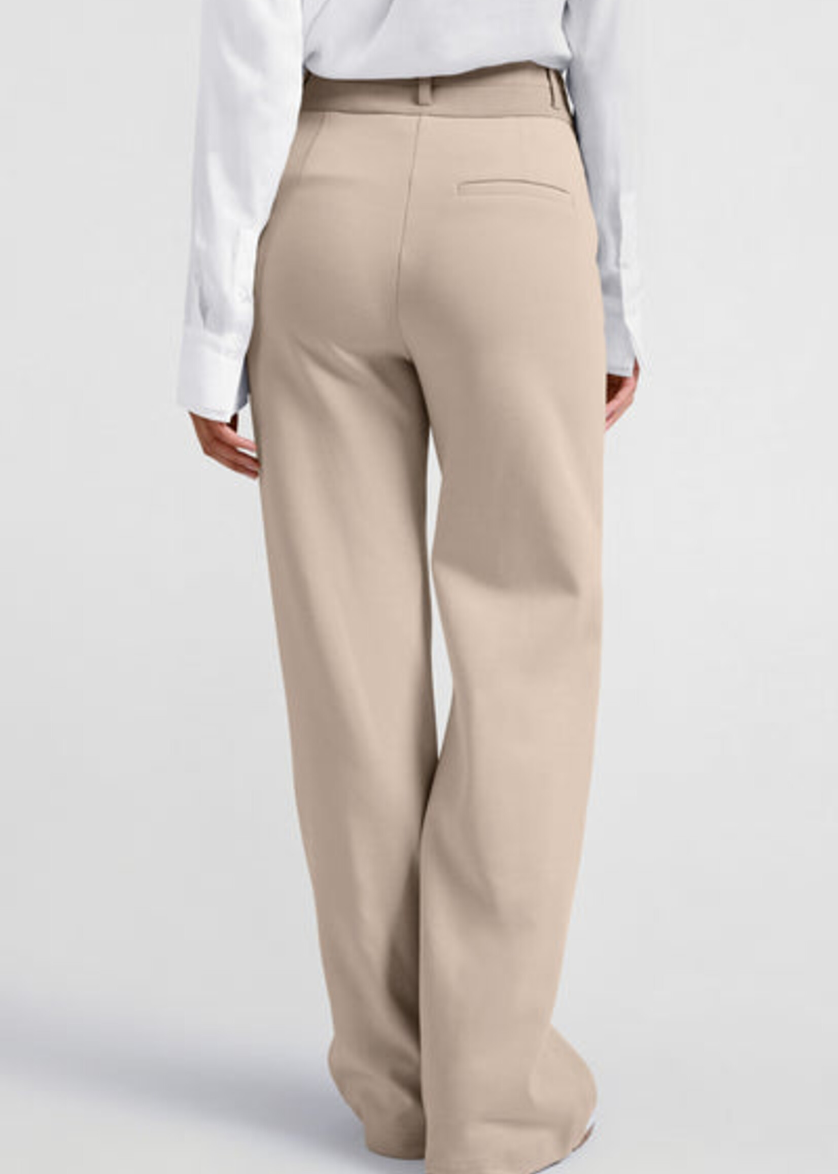 Yaya Women YAYA Woven Cheked Wide Leg Trousers - Feather Grey