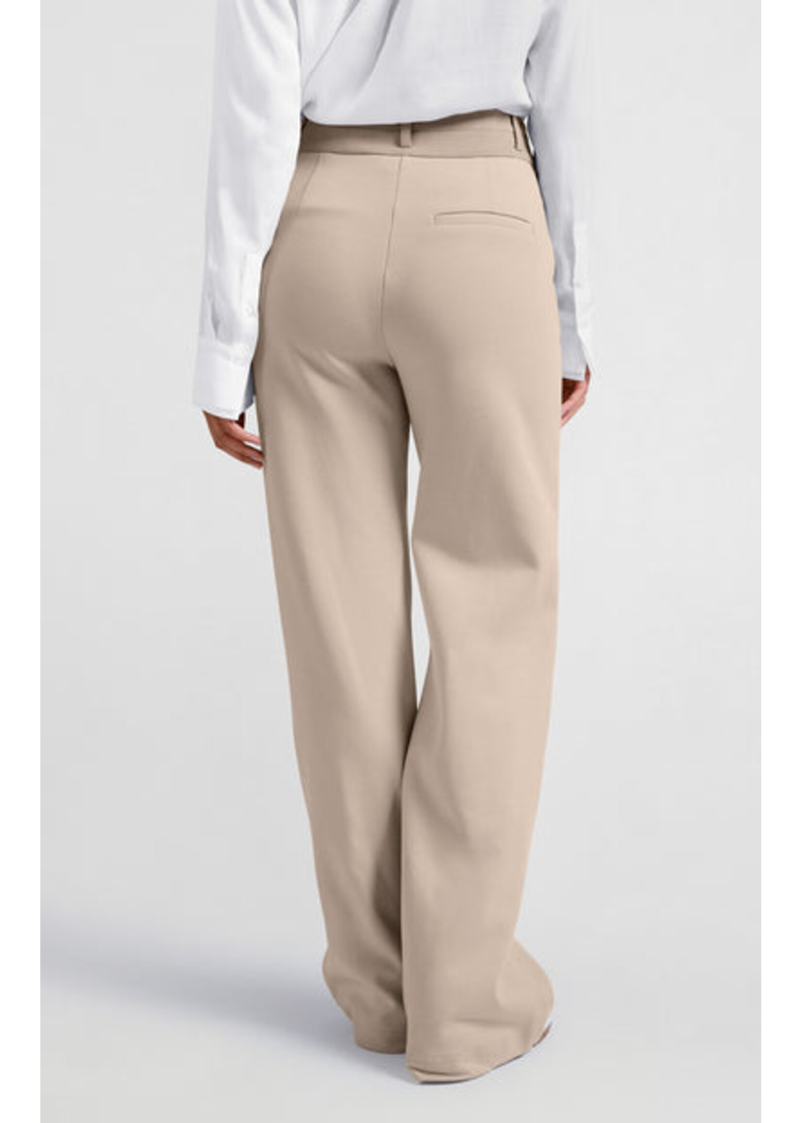 Yaya Women YAYA Woven Cheked Wide Leg Trousers - Feather Grey