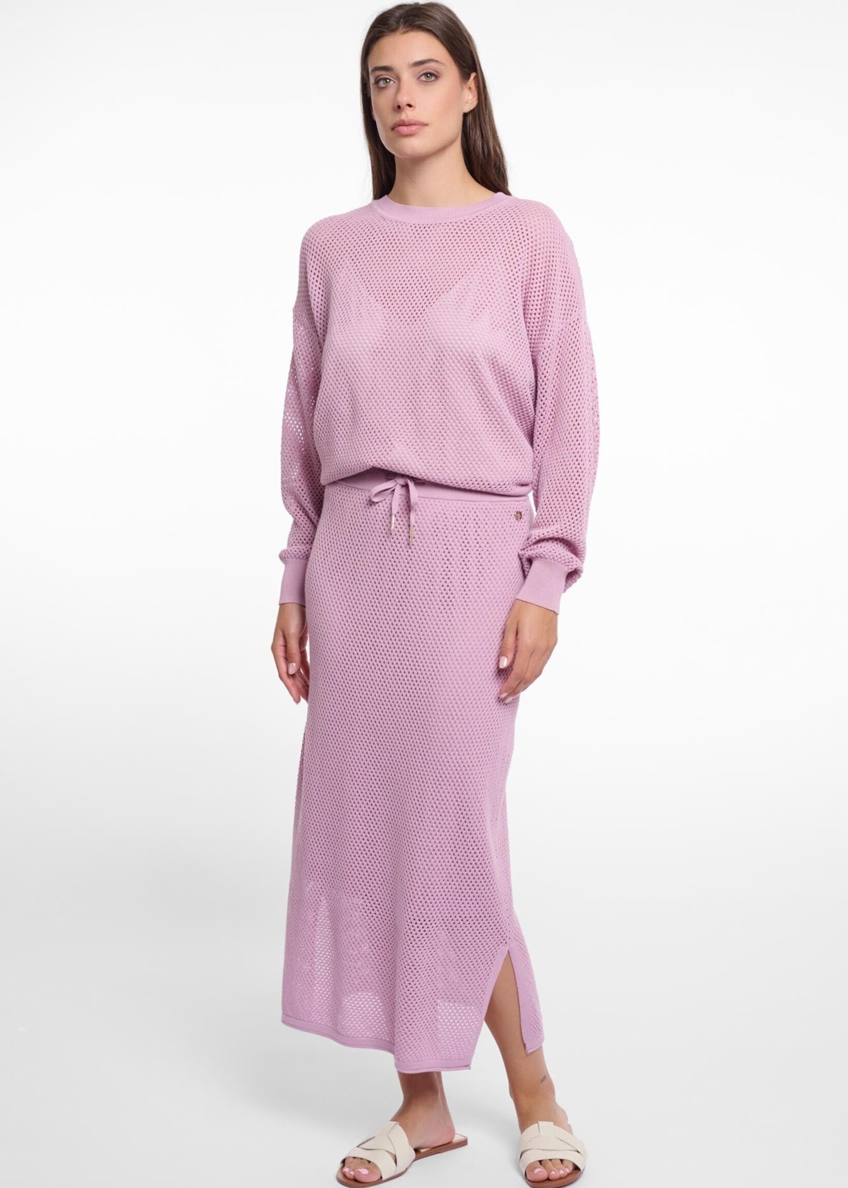 Rino & Pelle Rino & Pelle Lantana Midi Skirt With Side Slits - Lilac Pink
