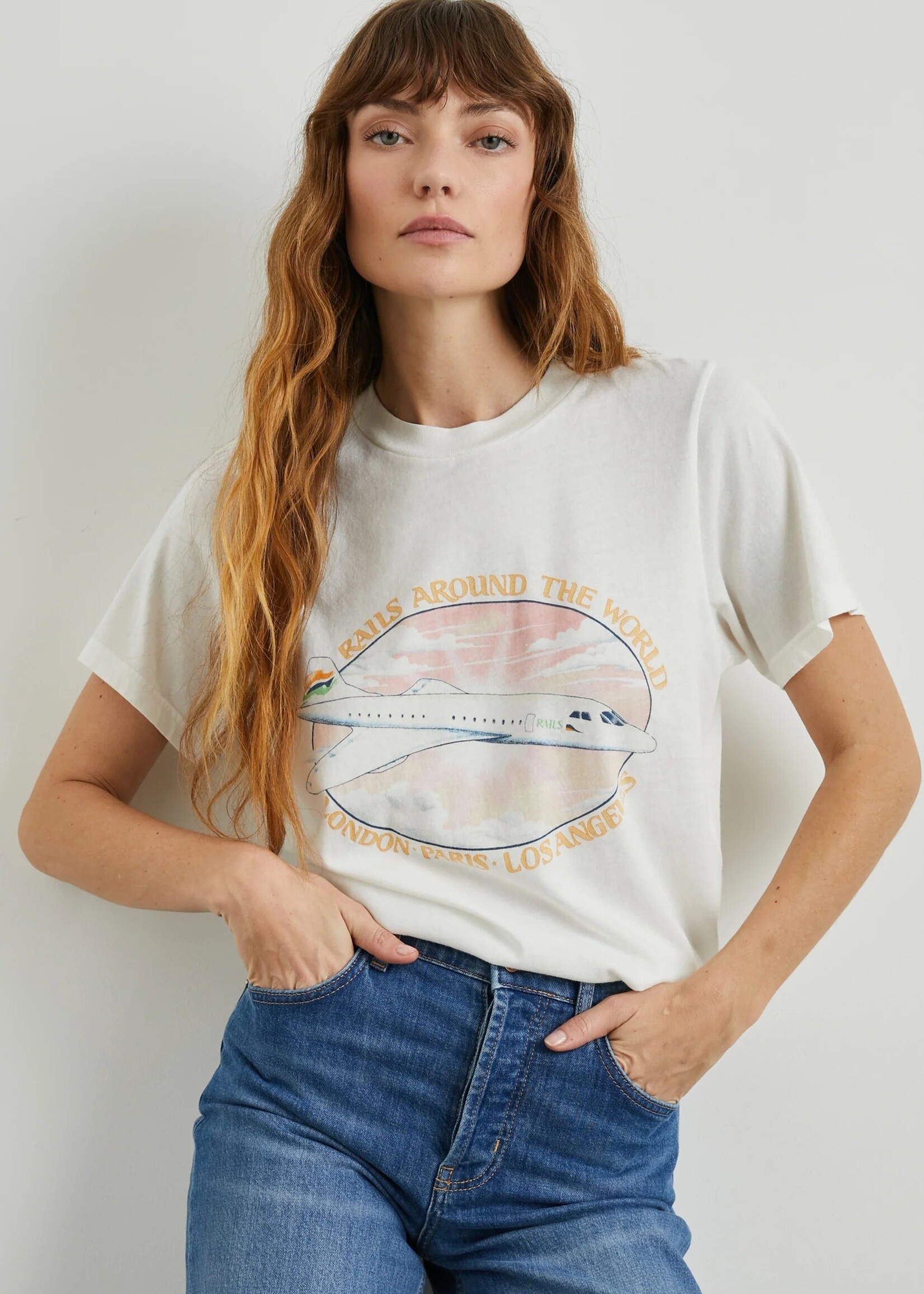 Rails Rails Boyfriend Tee - Rails Around The World
