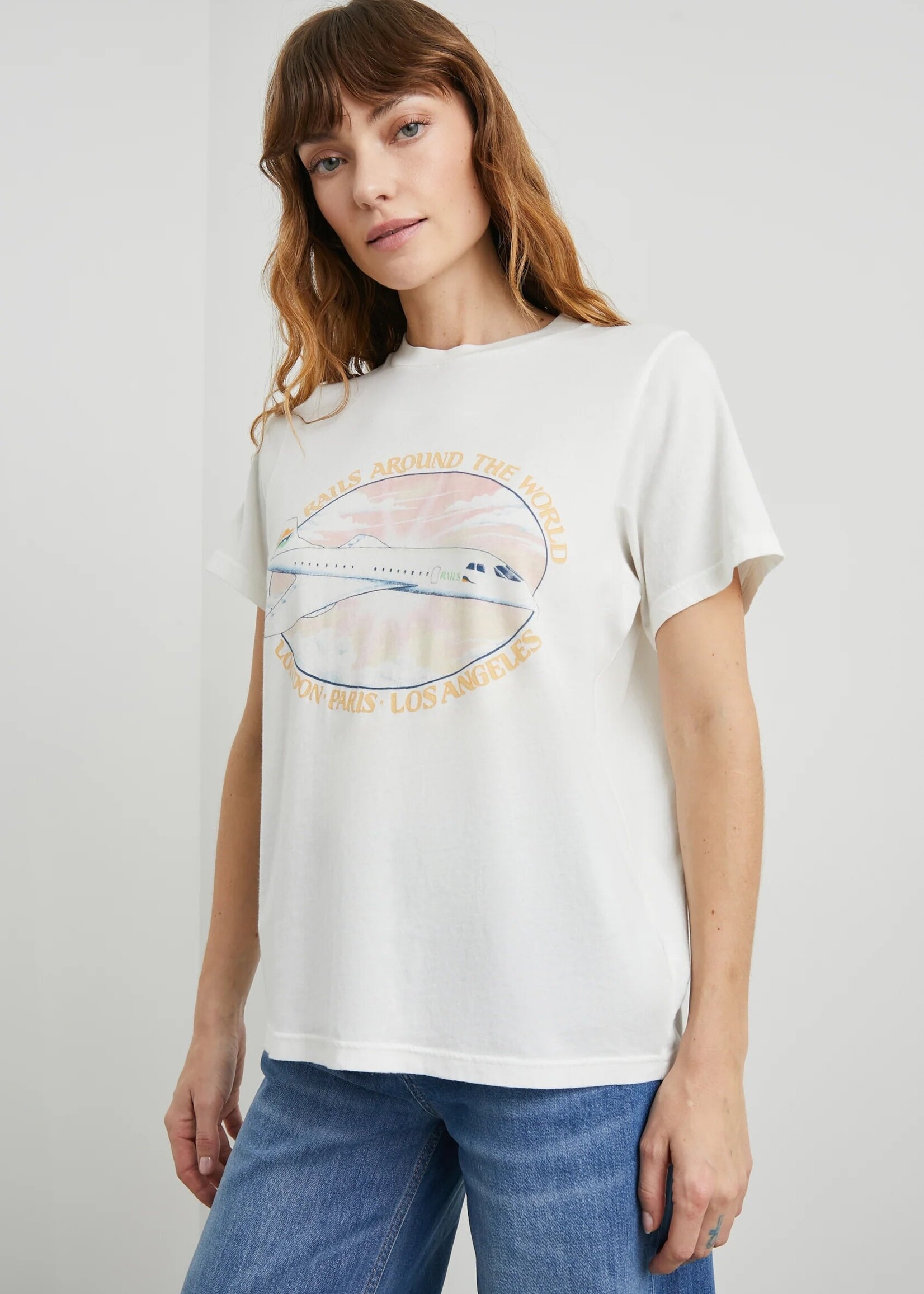 Rails Rails Boyfriend Tee - Rails Around The World