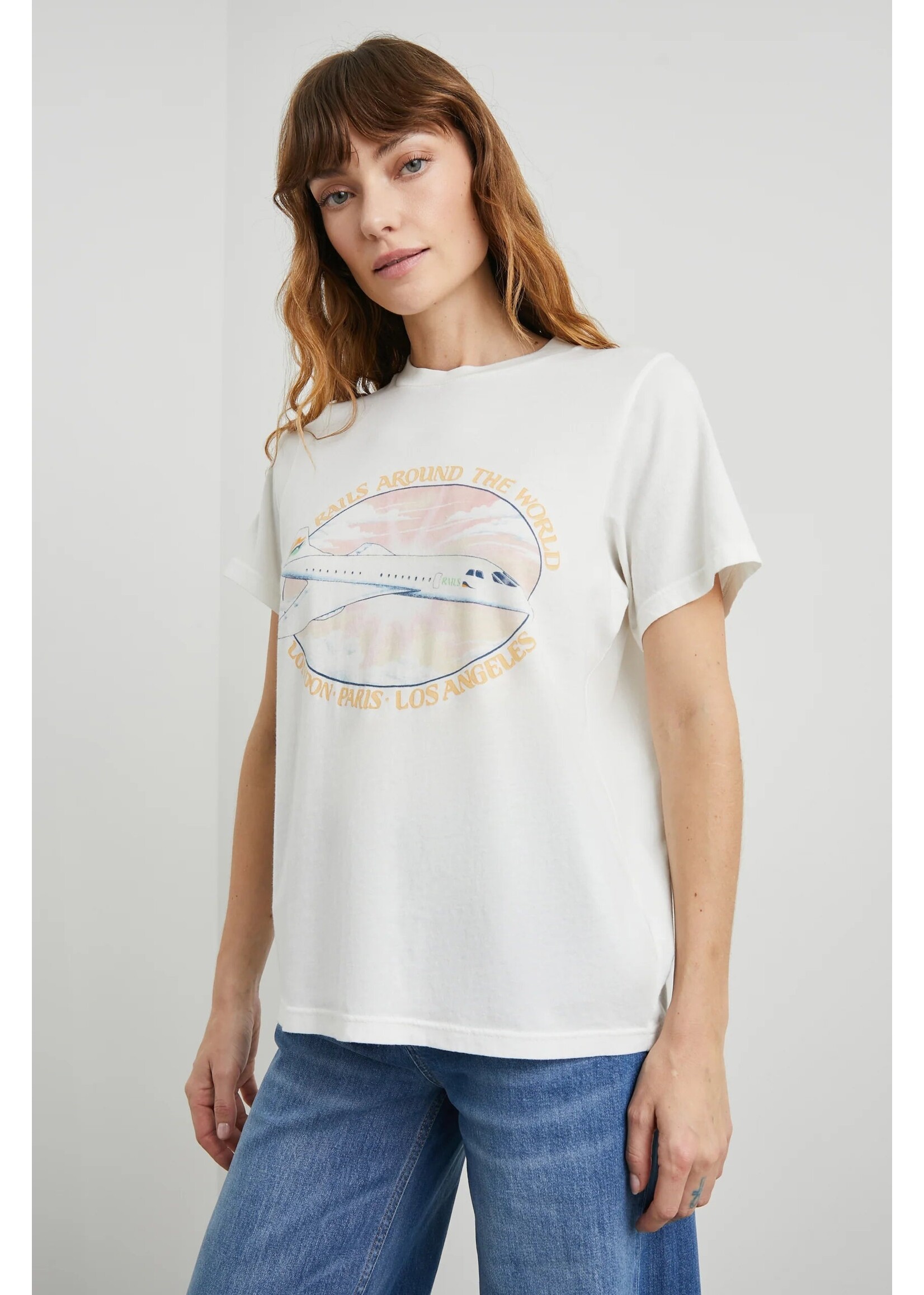 Rails Rails Boyfriend Tee - Rails Around The World