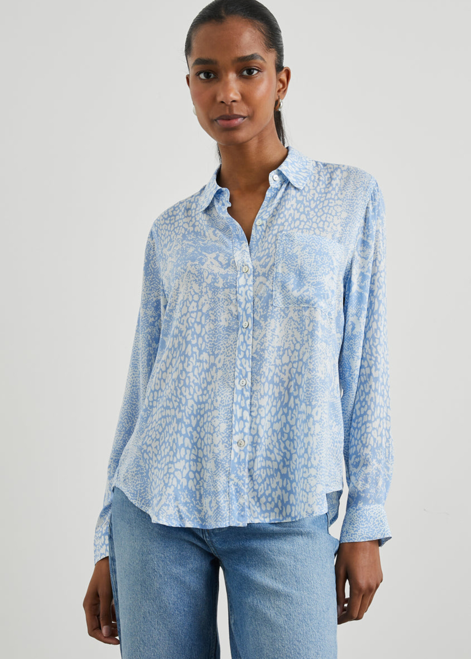 Rails Rails Jospehine Shirt - Aqua Mixed Animals