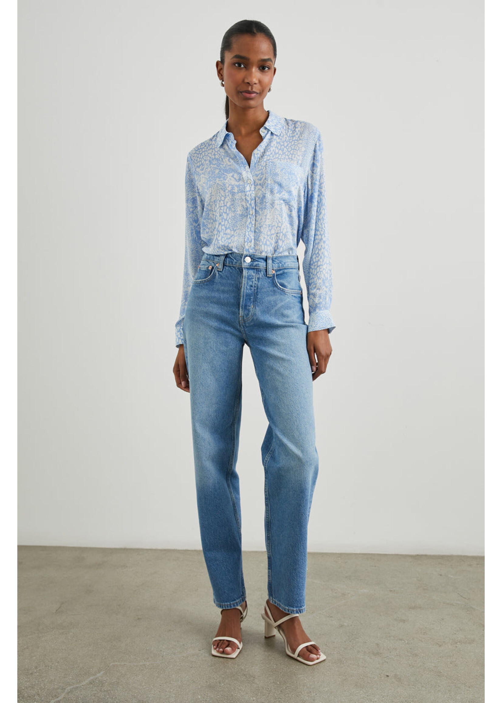 Rails Rails Jospehine Shirt - Aqua Mixed Animals