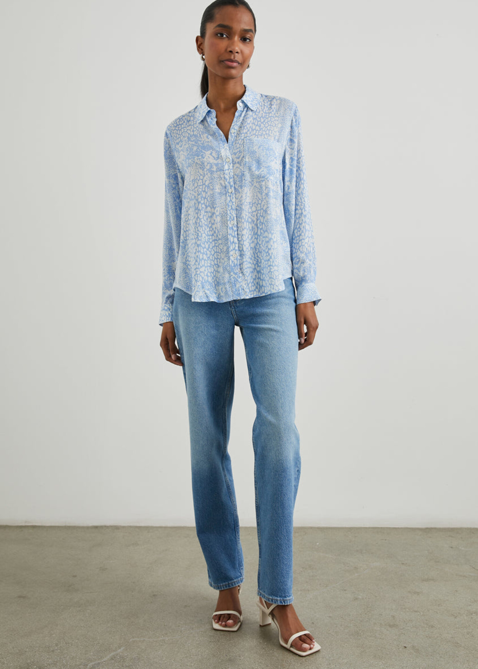 Rails Rails Jospehine Shirt - Aqua Mixed Animals