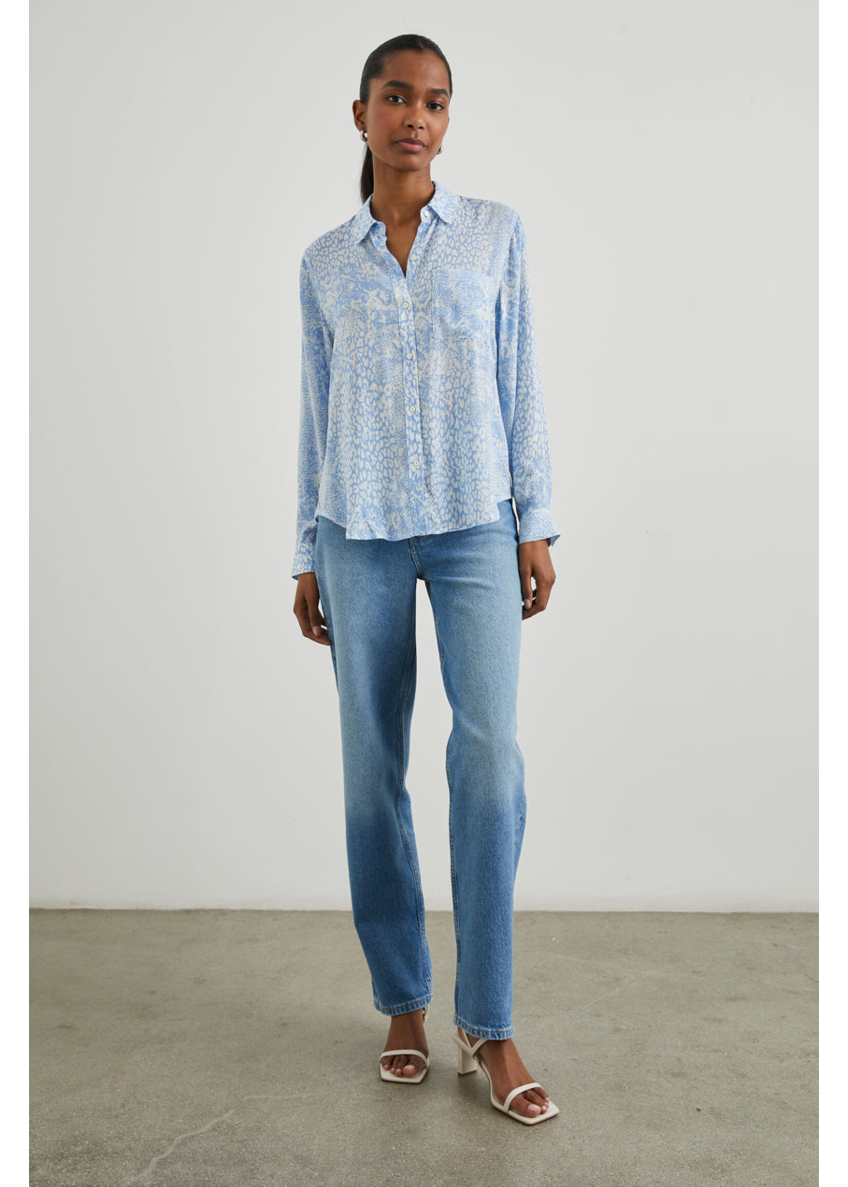 Rails Rails Jospehine Shirt - Aqua Mixed Animals