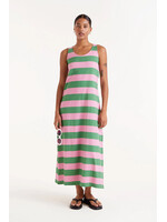 Compañía Fantástica Compañía Fantástica Long Striped Dress - Green/Pink