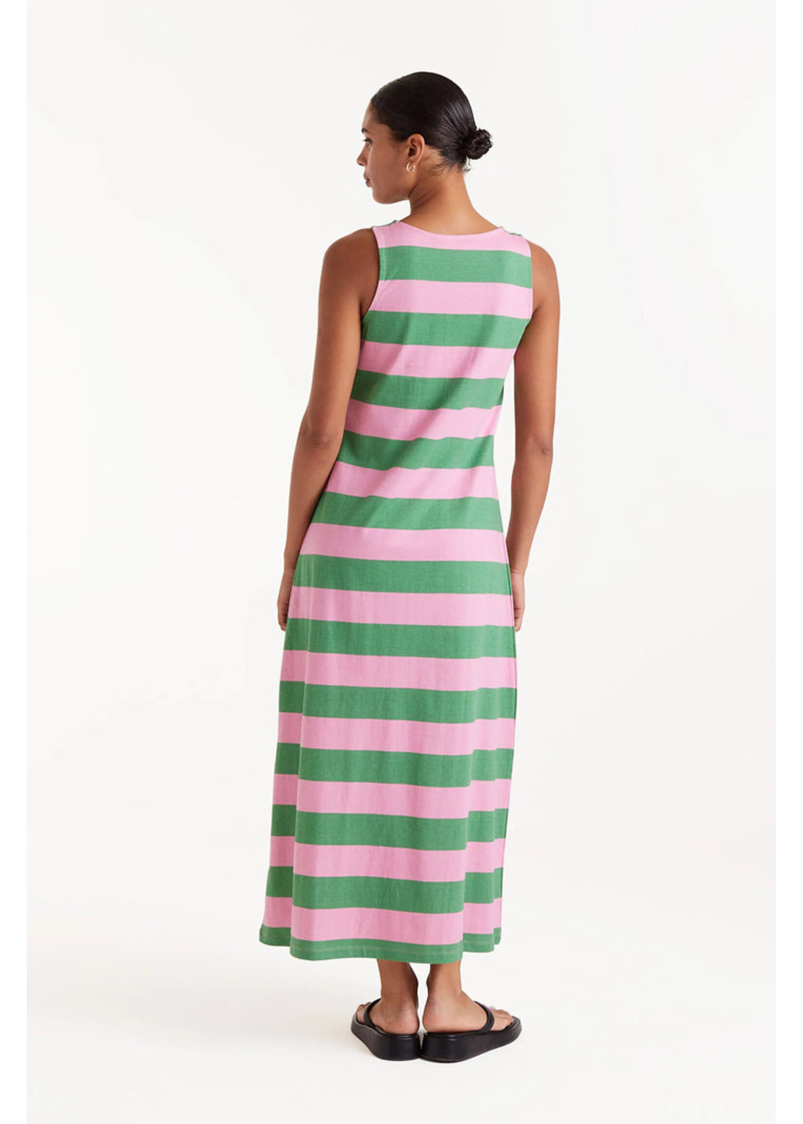 Compañía Fantástica Compañía Fantástica Robe Longue À Rayures - Vert/Rose