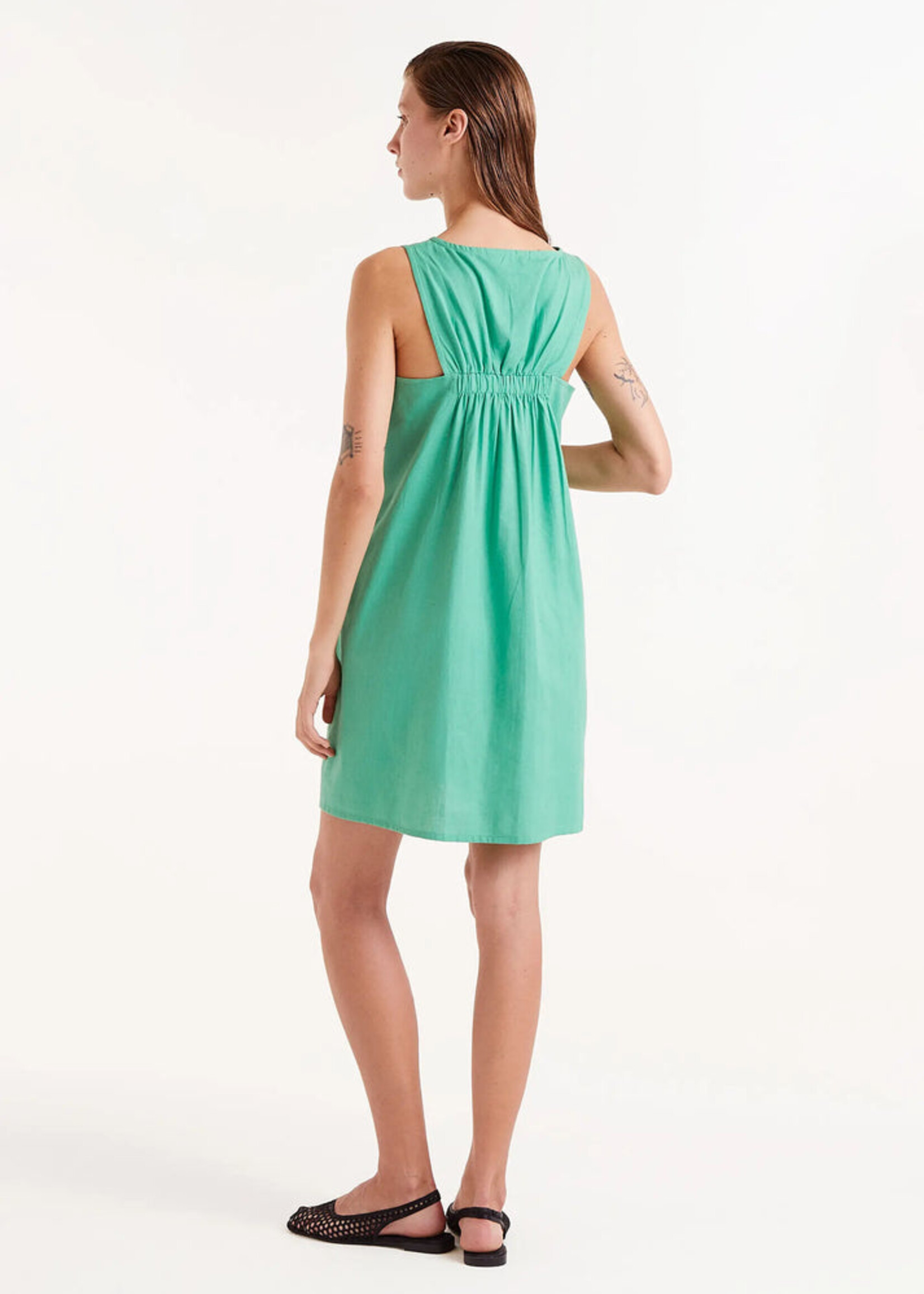Compañía Fantástica Compañía Fantástica Short Cotton Dress - Green