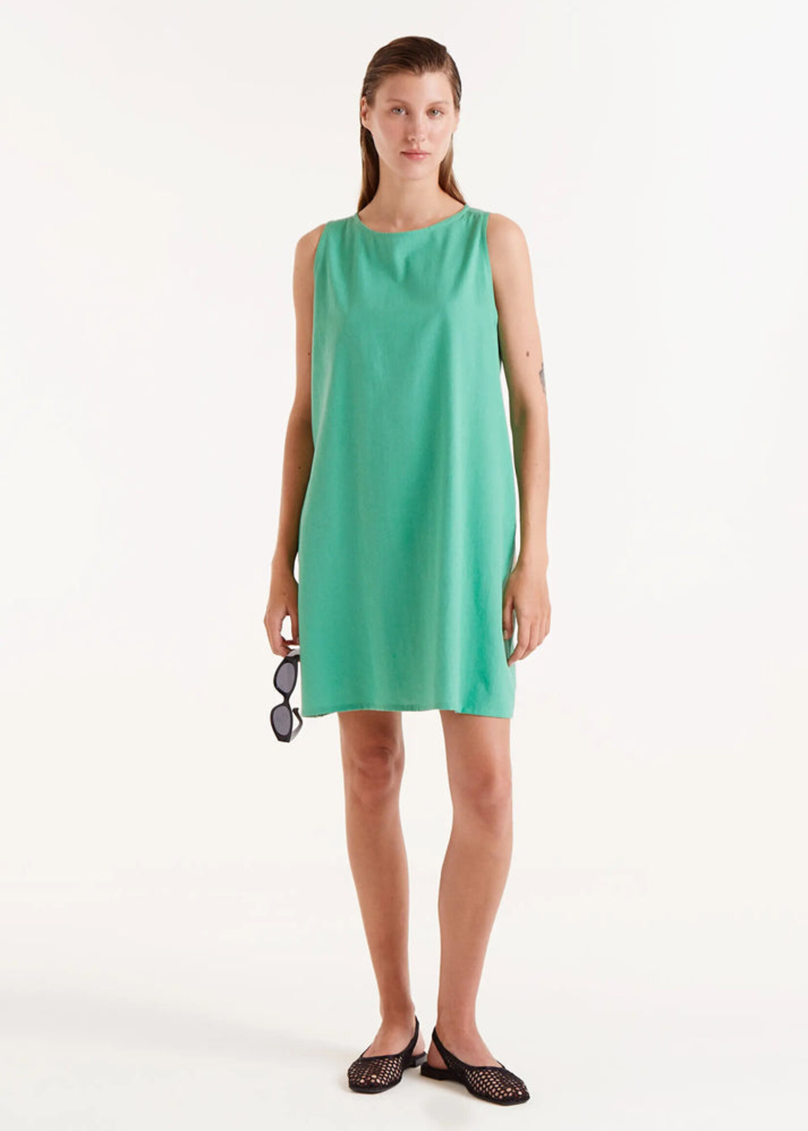 Compañía Fantástica Compañía Fantástica Short Cotton Dress - Green