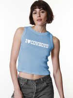 Girl Dangerous Girl Dangerous I Heart Cowboys Crop Tank - Light Blue