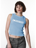 Girl Dangerous Girl Dangerous Débardeur Court I Heart Cowboys - Light Blue
